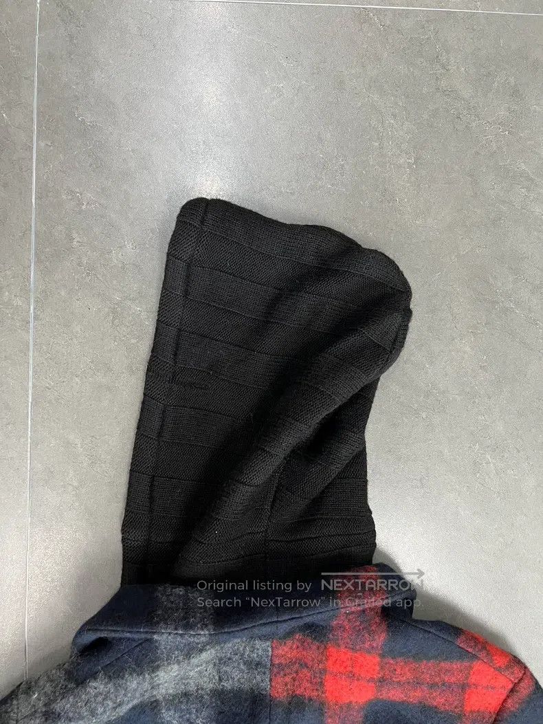Greg Lauren Greg Lauren Red and Black Cashmere Mixed Spliced Coat Size US M / EU 48-50 / 2 - 9 Thumbnail