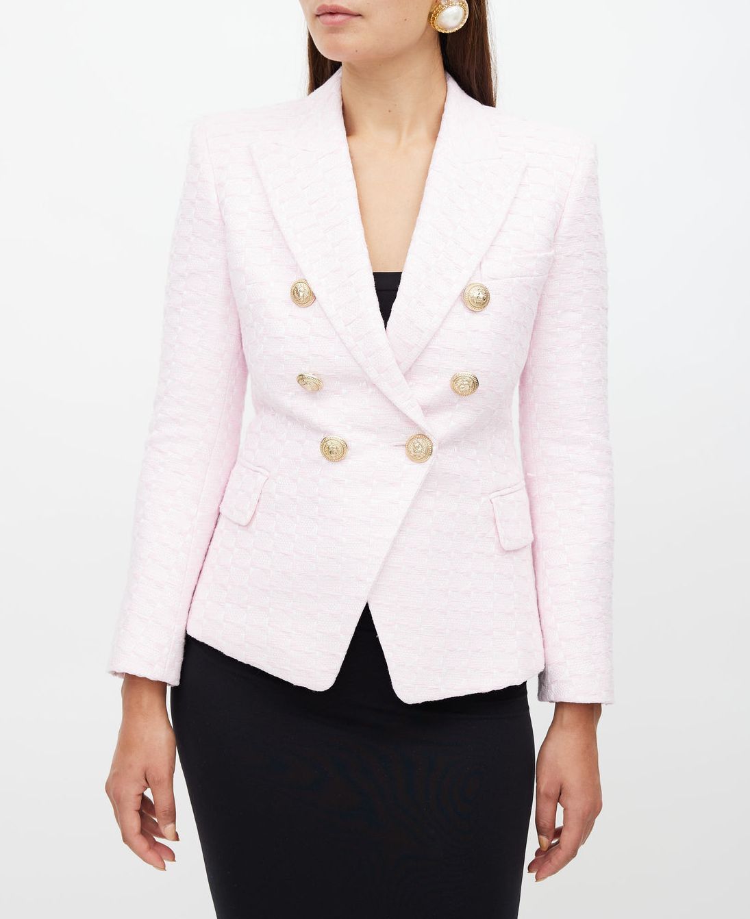 Balmain Balmain Pink Tweed Six Button Blazer Jacket EU40 Size M / US 6-8 / IT 42-44 - 1 Thumbnail