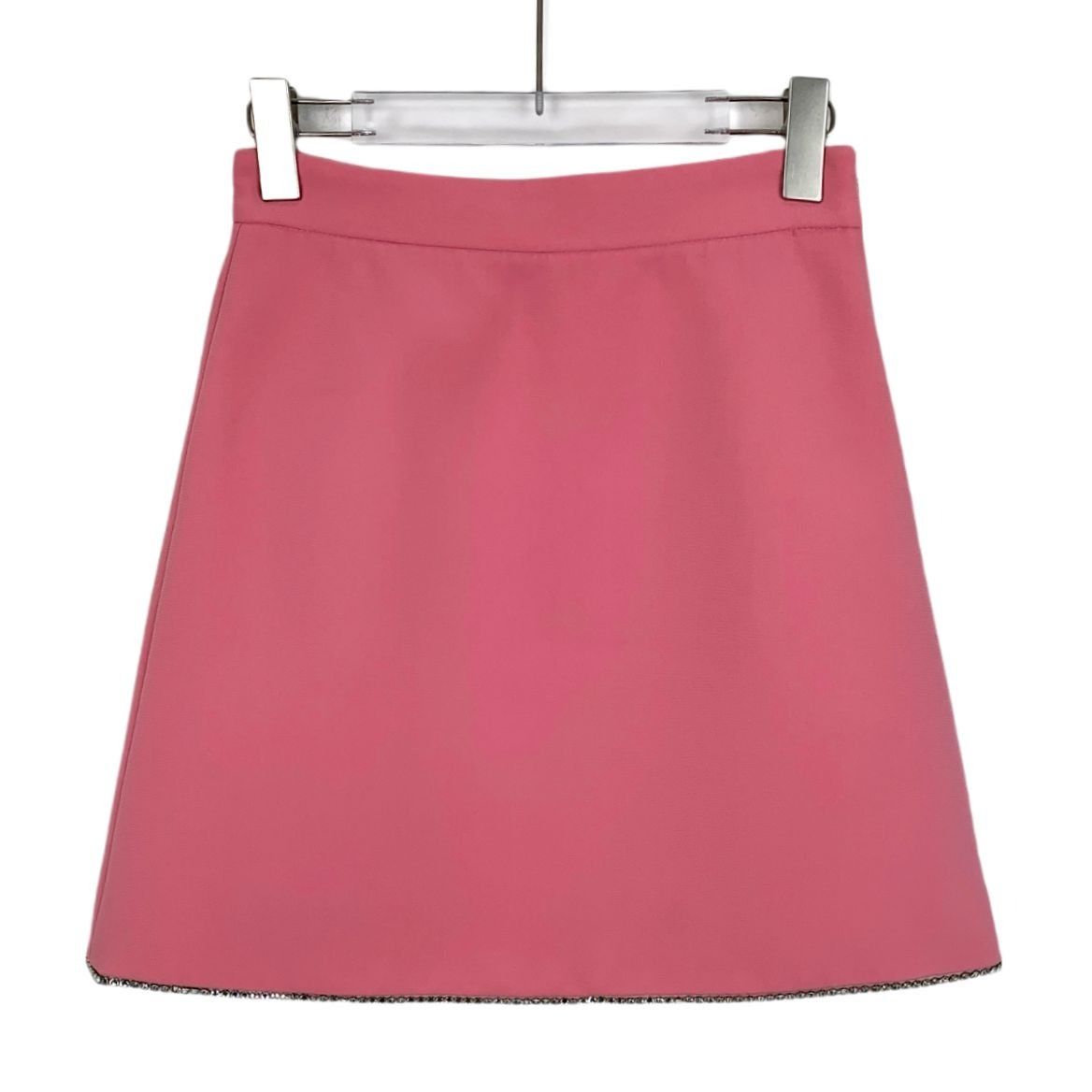 Miu Miu Miu Miu Pink Rhinestone-Trimmed Casual Skirt (Size M) Size 40" / US 18 - 1 Thumbnail
