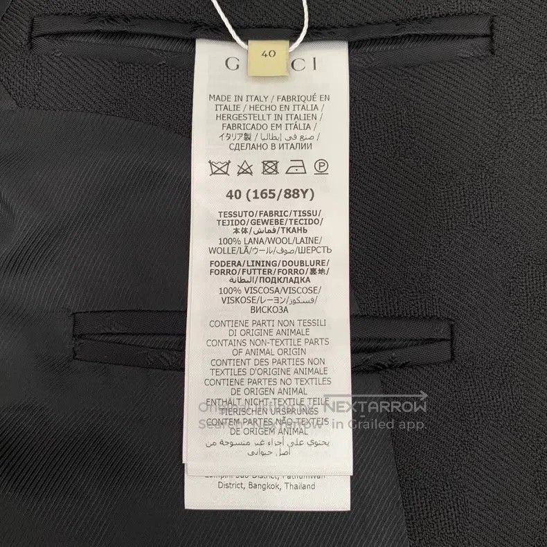 Gucci Gucci Black logo jacquard full print wool lapel single-bre Size S / US 4 / IT 40 - 6 Thumbnail