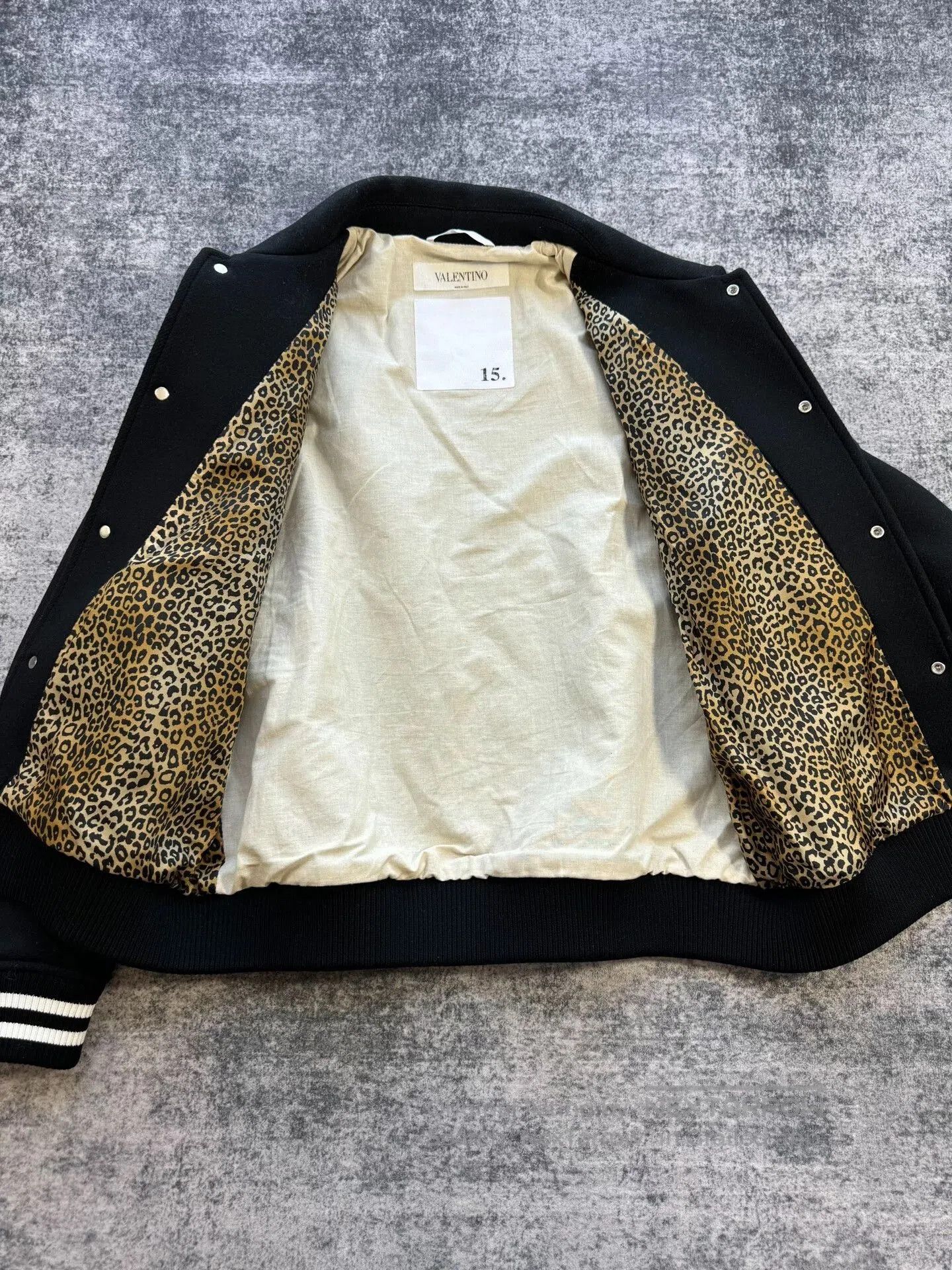 Valentino valentino black and white wool bomber jacket. Size US L / EU 52-54 / 3 - 3 Thumbnail