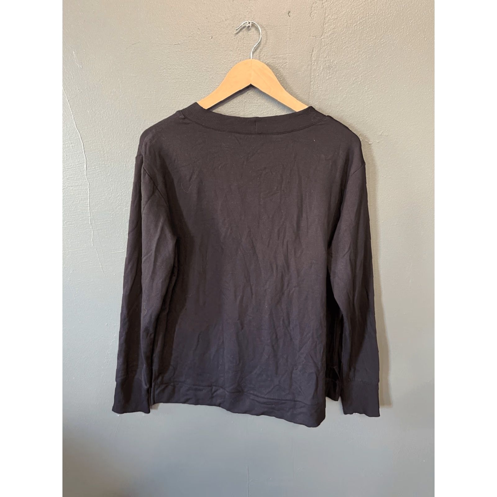 Vintage Soma Womens Black Long Sleeve Cardigan Sweater L Large Button Up - Solid Knit Size L / US 10 / IT 46 - 2 Thumbnail