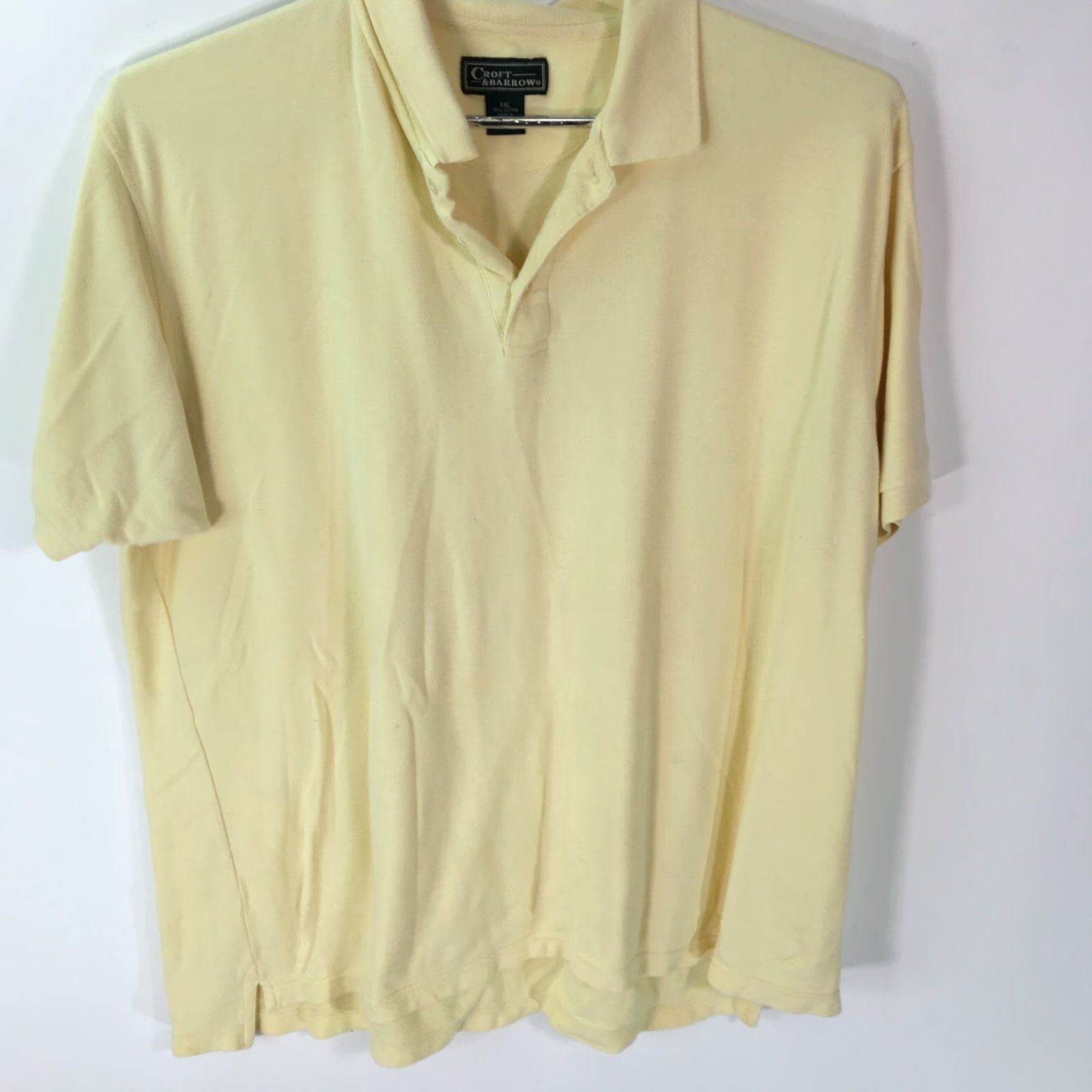 Croft & Barrow Croft And Barrow Mens Short Sleeve Polo Yellow Collared T-Shirt 2XL Casual Shirt, Button-Down, 100% Cotton, Regular Fit, Solid, Breathable, Size XXL Size US XXL / EU 58 / 5 - 2 Thumbnail