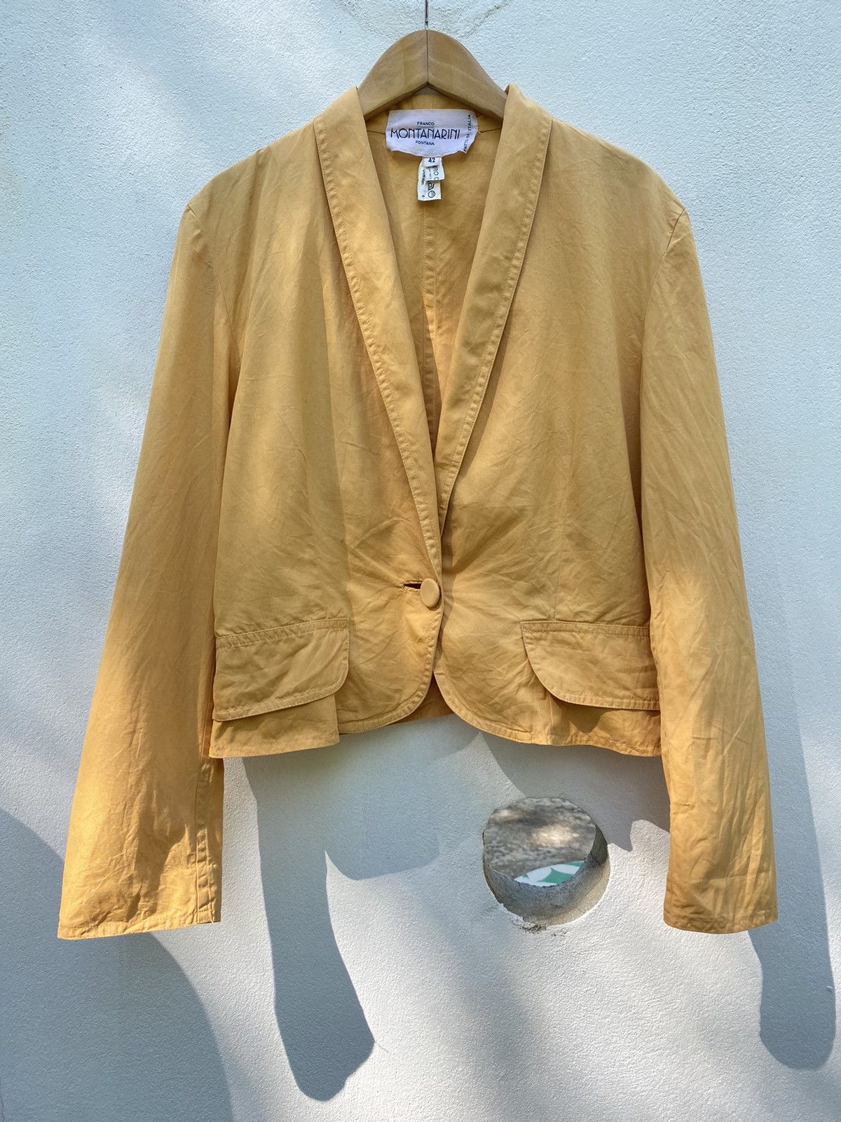 Designer FRANCO MONTANARINI Yellow Blazer Jacket Size ONE SIZE - 14 Thumbnail