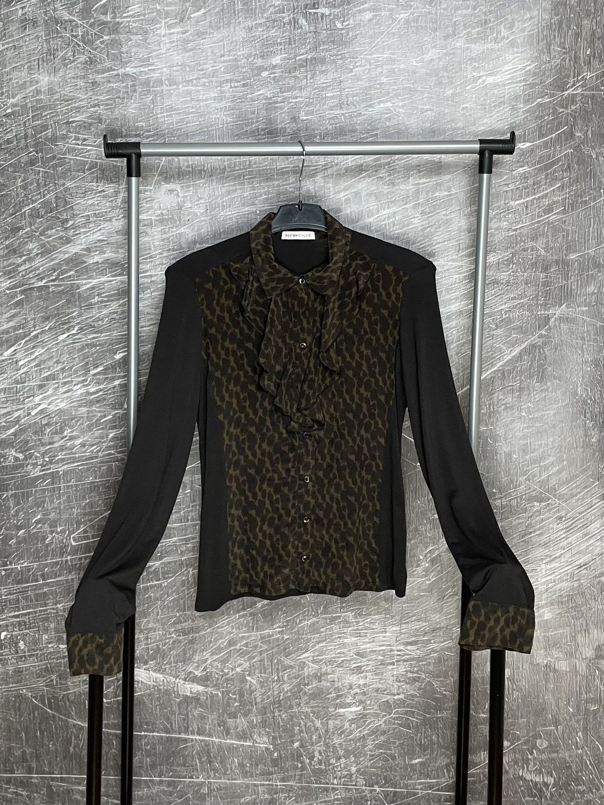 image of Avant Garde x See By Chloe For Japan Raffled Shirt in Brown, Women's (Size Medium)