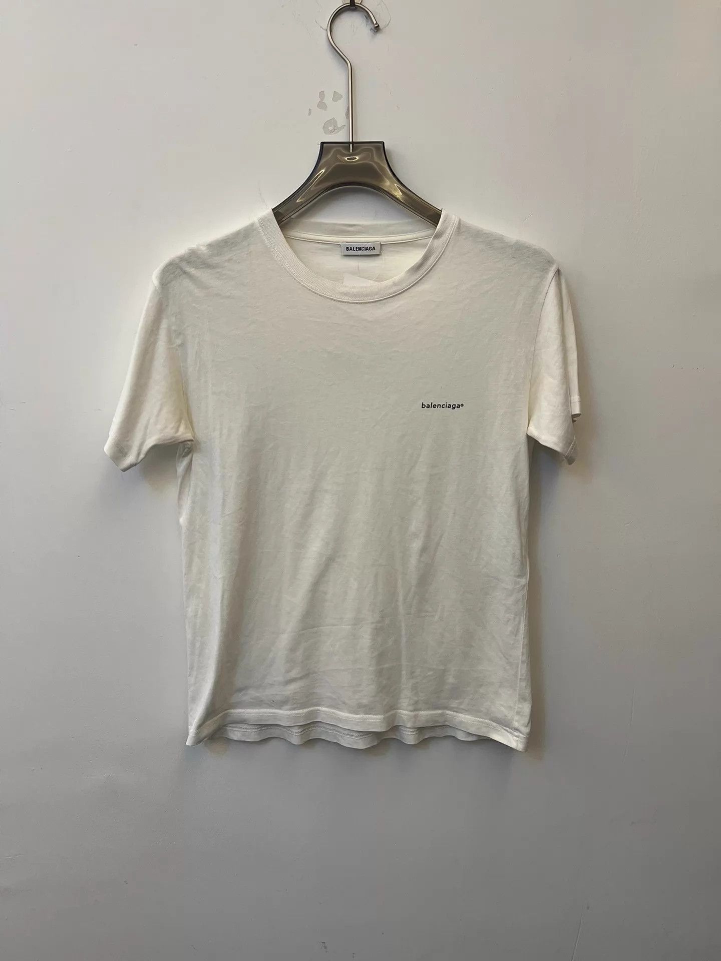 Balenciaga Balenciaga Logo Print Crewneck SS T Women's White S Size S / US 4 / IT 40 - 1 Thumbnail