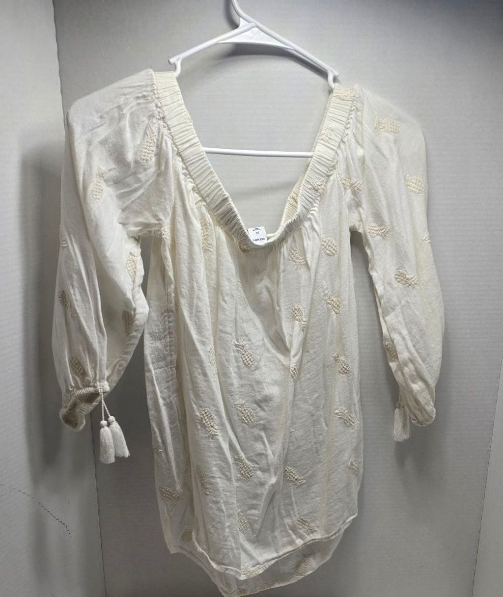 Old Navy Women's Old Navy White Embroidered Blouse XS Size XS / US 0-2 / IT 36-38 - 8 Thumbnail