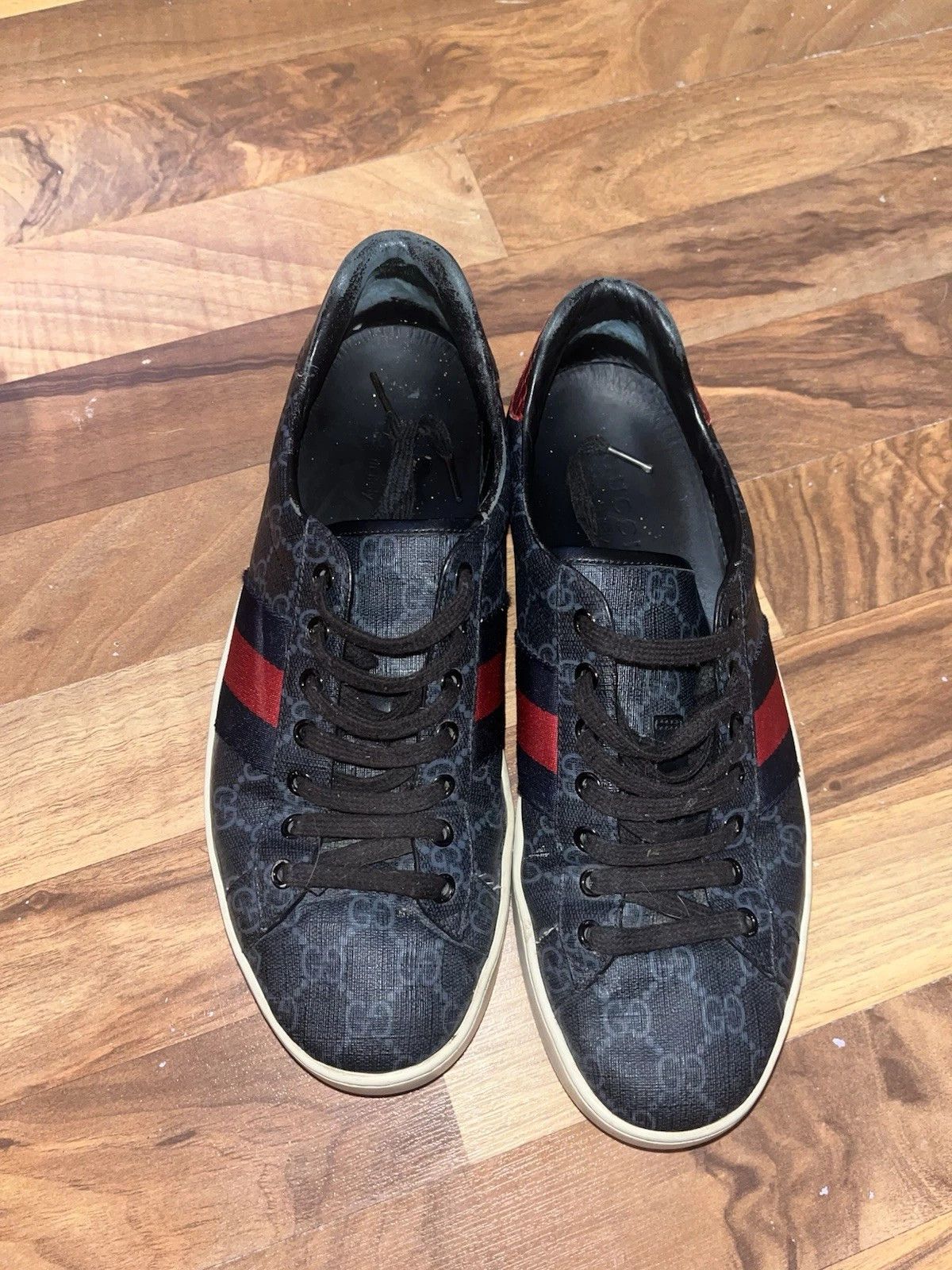 Gucci Gucci Ace Sneakers Monogram GG Black 9 Low Tops Size US 9 / EU 42 - 1 Thumbnail