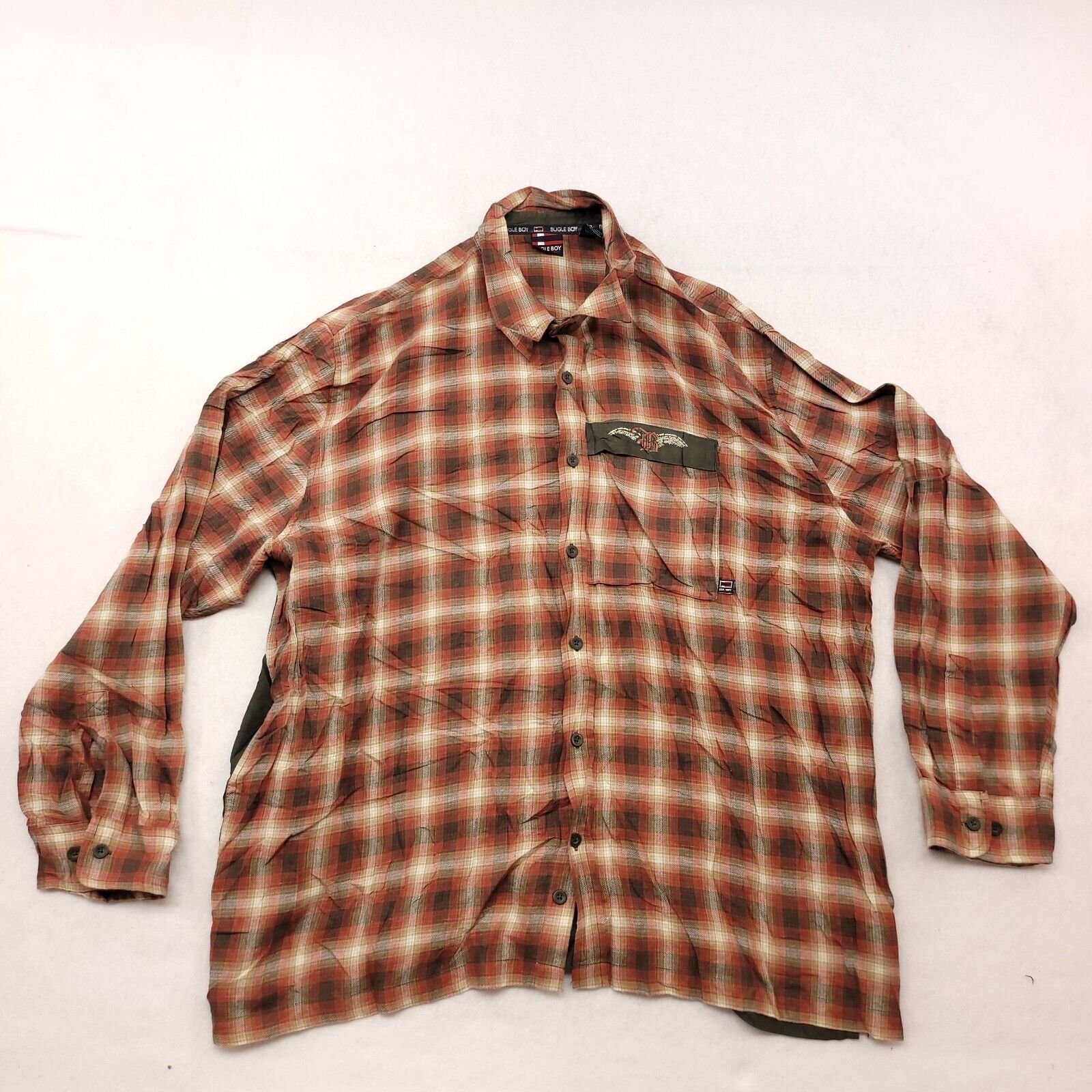 Bugle Boy Bugle Boy Jean Company Button Up Shirt Adult Men Size 2X Red Size US XXL / EU 58 / 5 - 2 Thumbnail