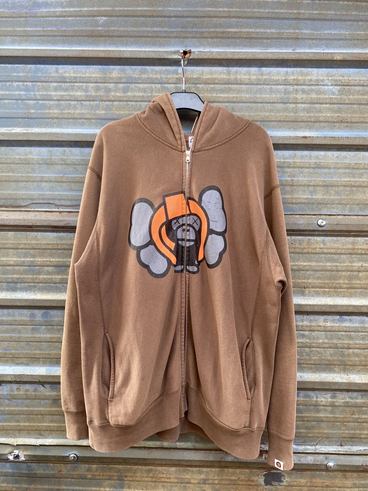 Bape × Kaws Bape x Kaws Soldier Brown Full Zip Hoodie Size US L / EU 52-54 / 3 - 2 Thumbnail