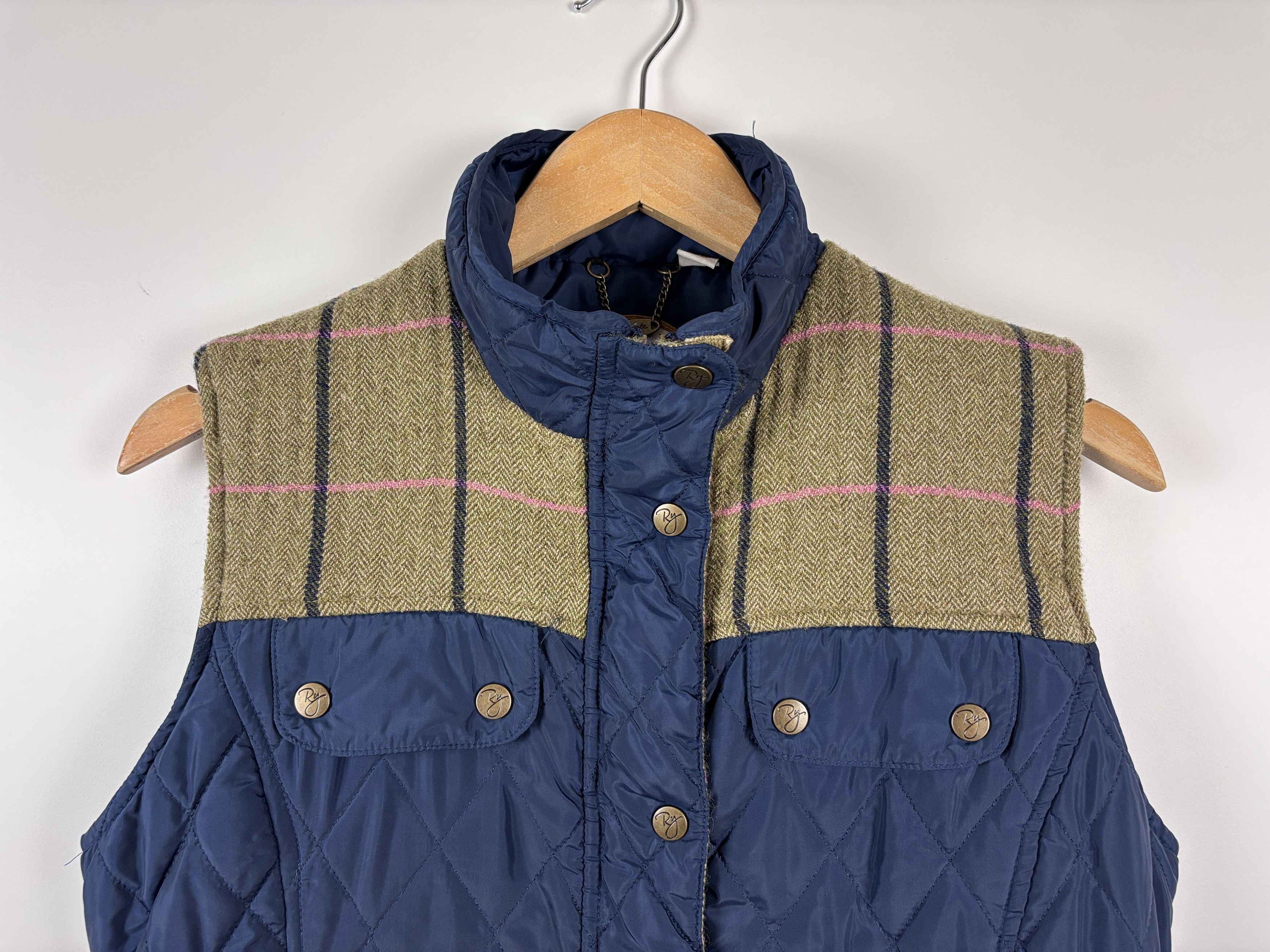 Vintage Rydale Tweed Waistcoat Country Hunting Gilet Jacket Blue S Size S / US 4 / IT 40 - 2 Thumbnail