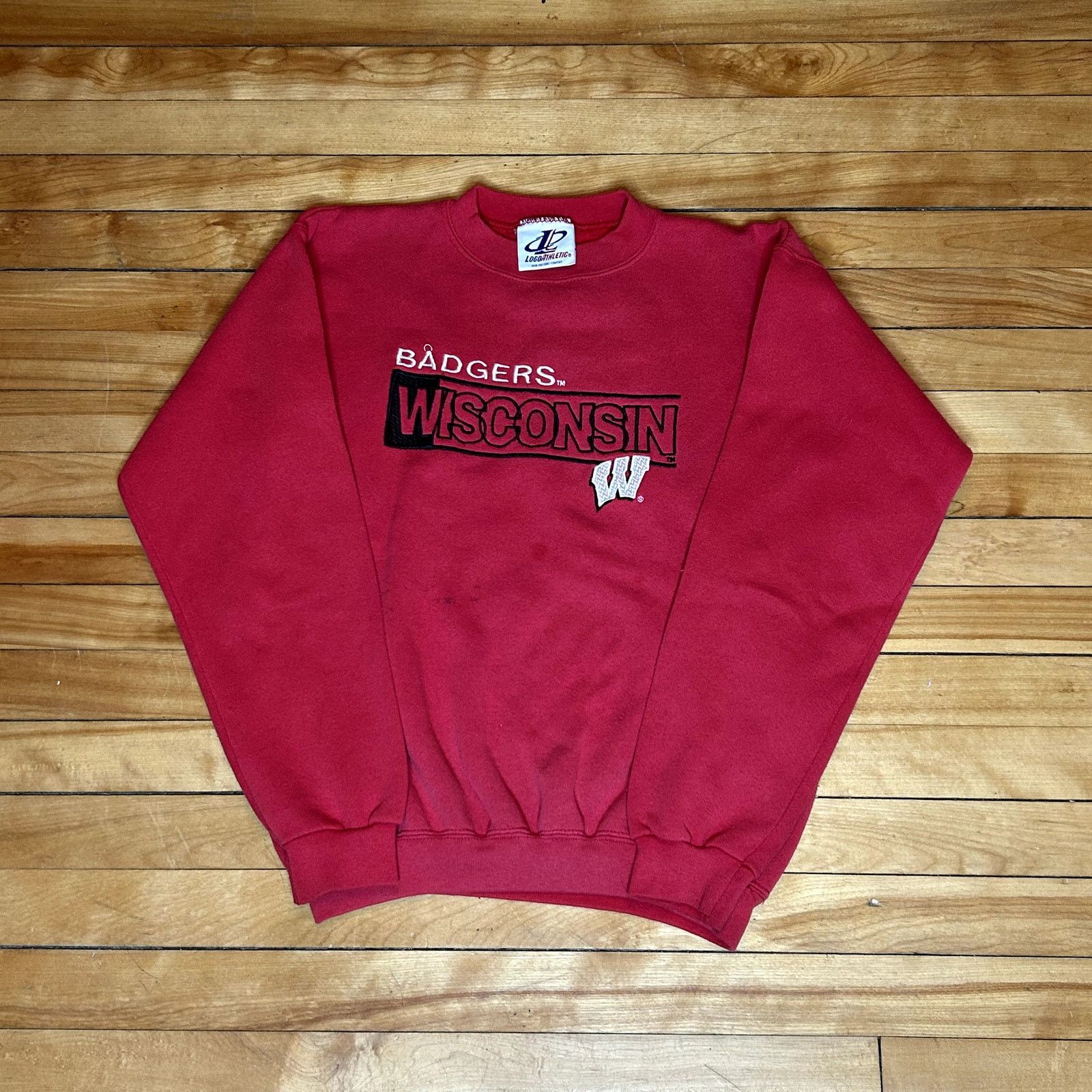 Logo Athletic Vintage 90s Wisconsin Badgers Red Crewneck Size US M / EU 48-50 / 2 - 1 Thumbnail