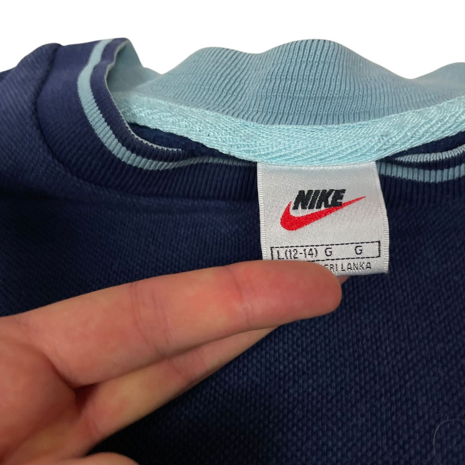 Nike × Vintage Nike Women's Blue Swoosh Pullover Sweatshirt Large (12-14) Size L / US 10 / IT 46 - 8 Thumbnail
