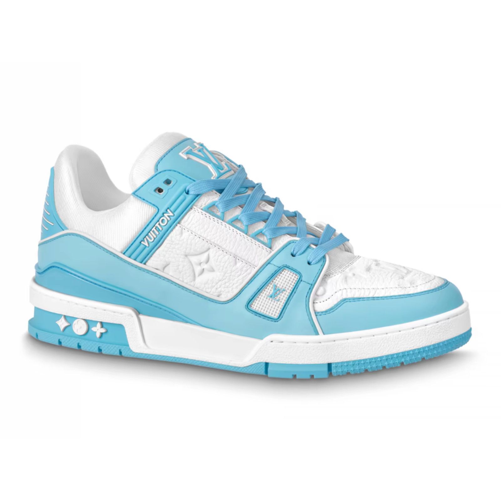 Louis Vuitton Louis Vuitton Sky Blue Empreinte White Leather Low Trainer Size US 10 / EU 43 - 1 Thumbnail