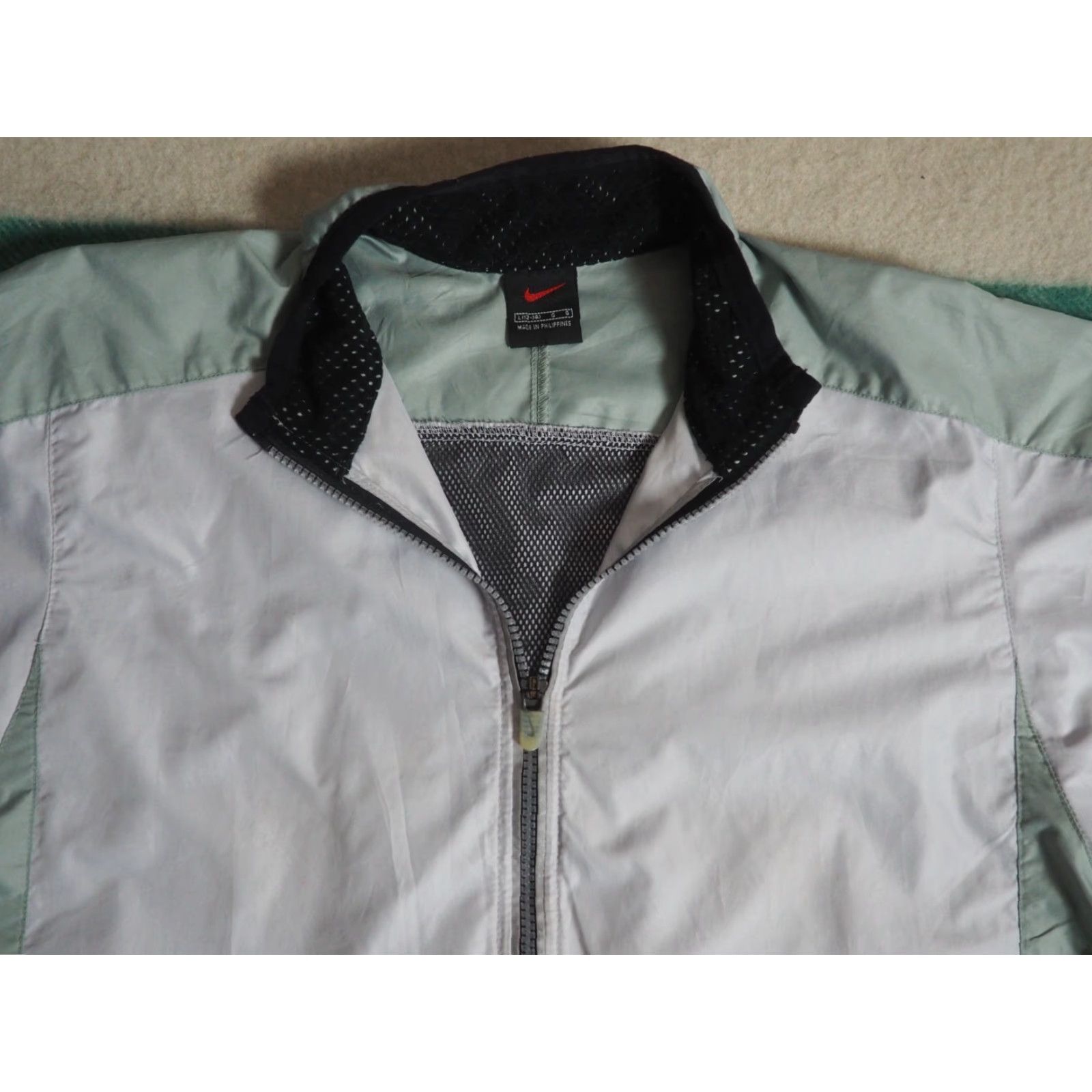 Nike VINTAGE Nike Center Check Sage Green Gray 1/2 Zip Windbreaker Jacket Mens L Size US L / EU 52-54 / 3 - 3 Thumbnail