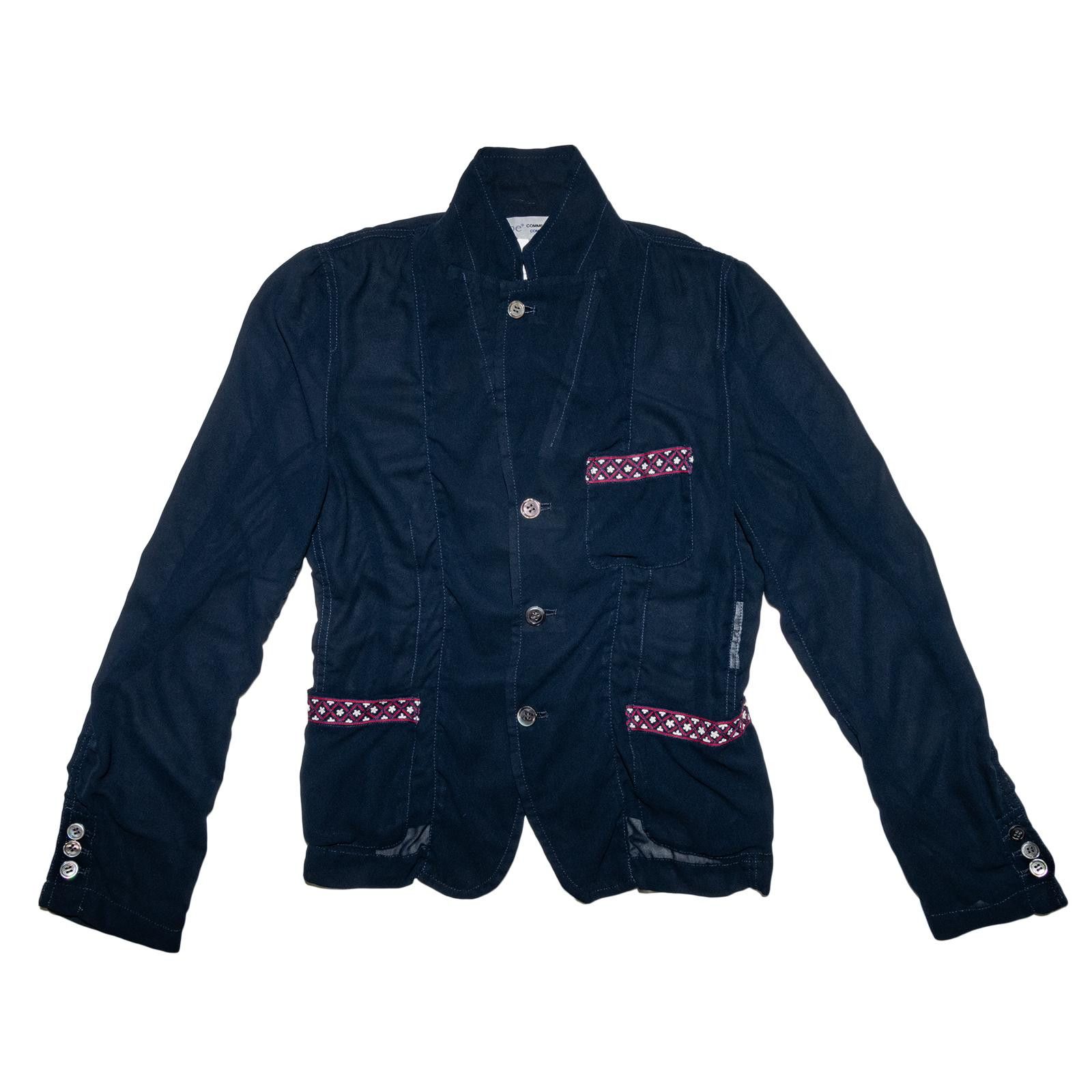 Comme des Garcons Jupe by Jackie for Comme Des Garcons See Through Navy Jacket Size S / US 4 / IT 40 - 1 Thumbnail