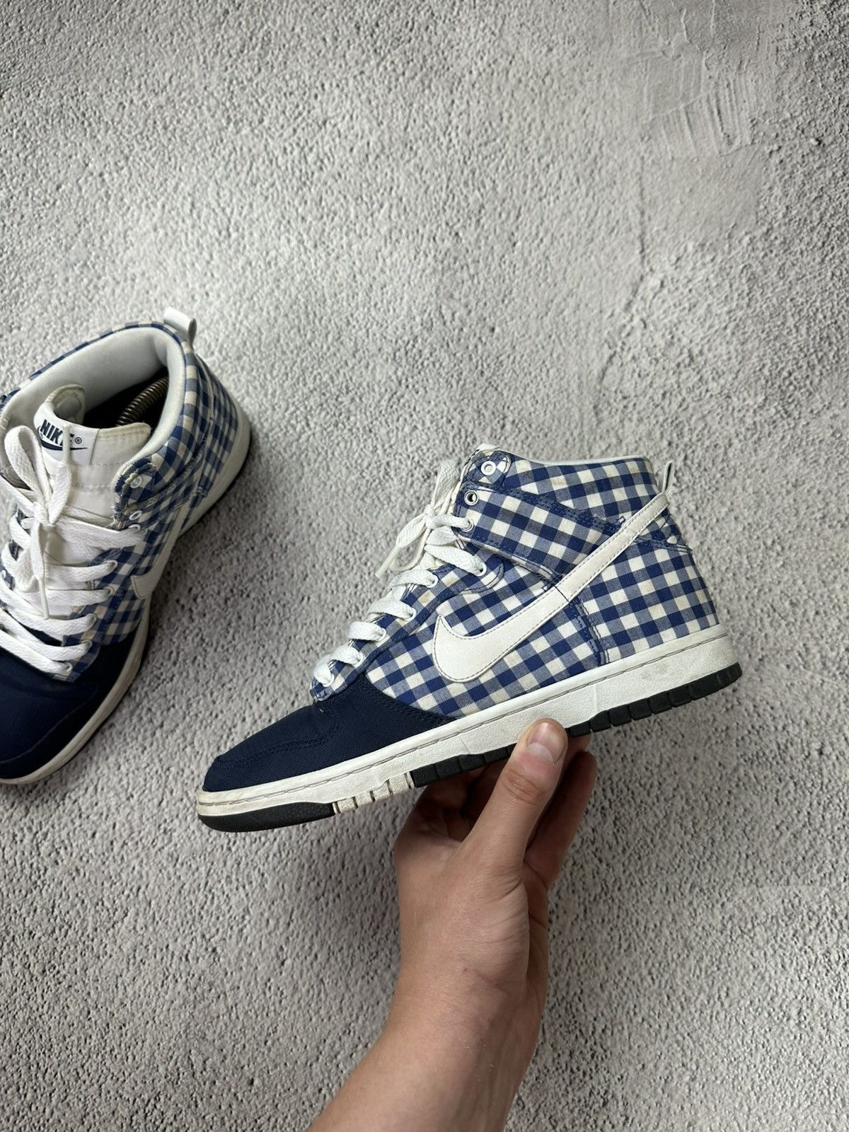 Nike Nike Dunk High VNTG Gingham Navy Check 2009 Size US 8 / IT 38 - 4 Thumbnail