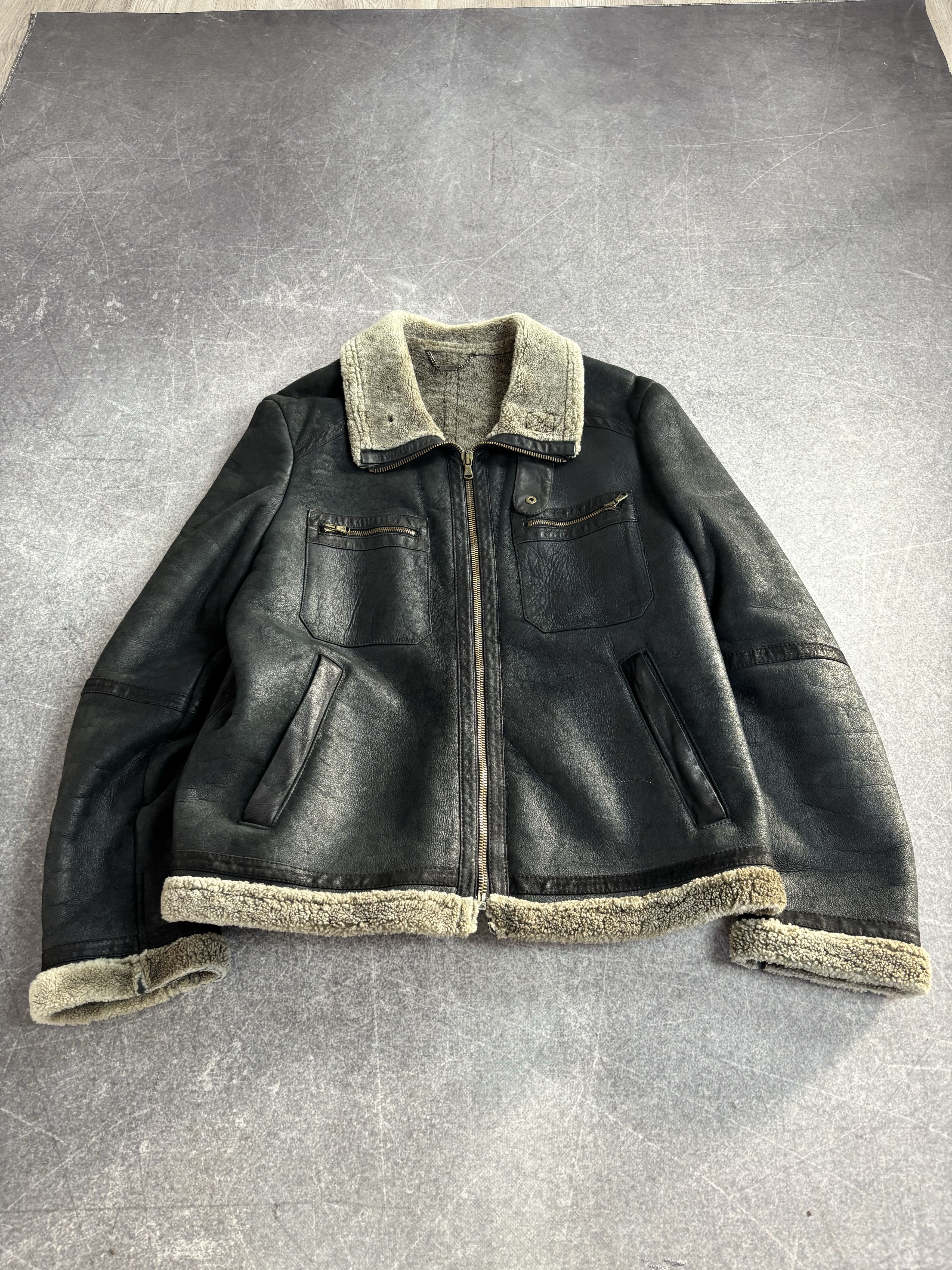 Dolce & Gabbana Vtg Sheepskin Shearling 1990s Dolce&Gabbana Leather Jacket Size US L / EU 52-54 / 3 - 7 Thumbnail