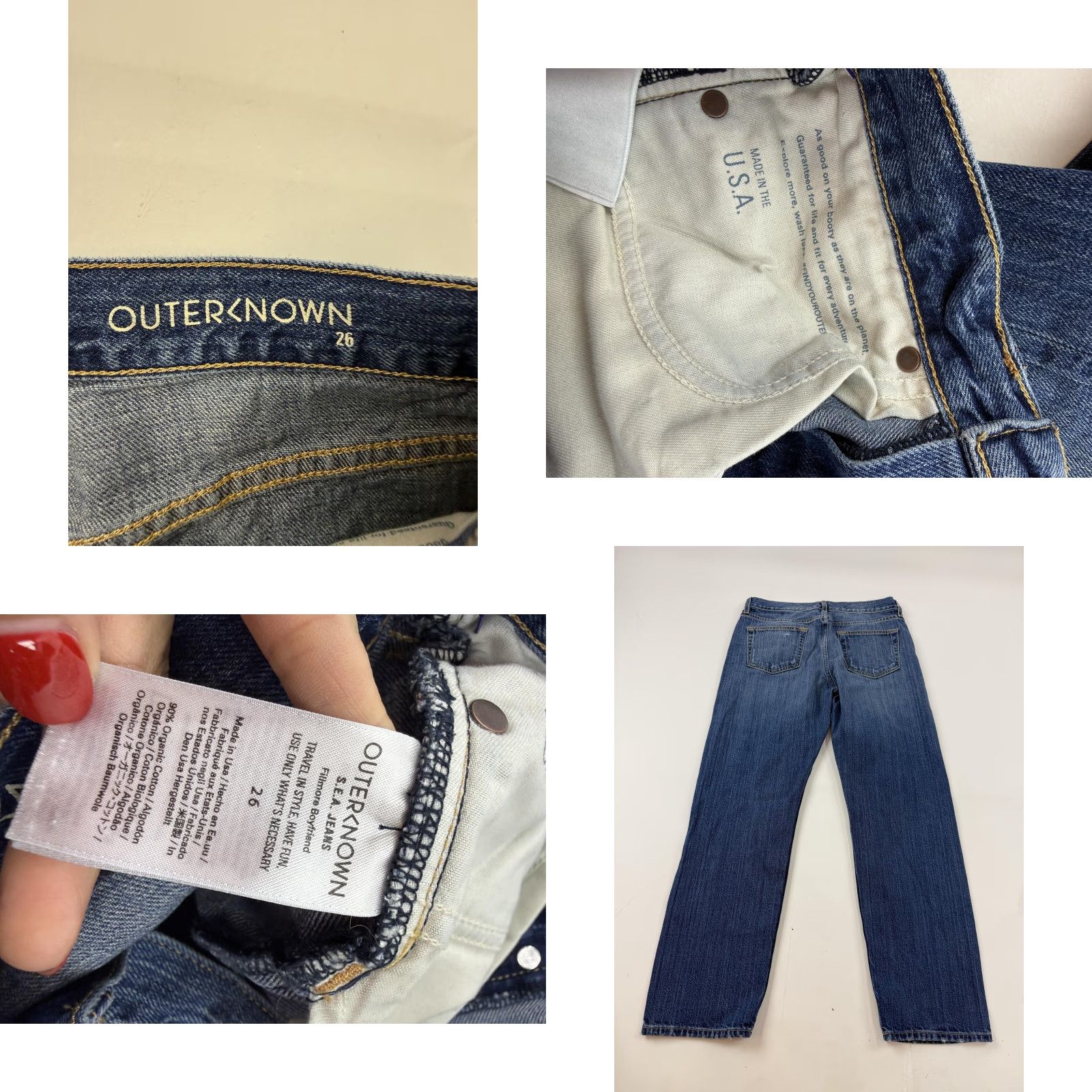 Outerknown Outerknown Jeans Womens 26 Medium Wash Blue Boyfriend Distressed Button Fly Jeans Womens 26 Medium Wash Blue Boyfriend Distressed Button Fly Size 26" / US 2 / IT 38 - 8 Thumbnail