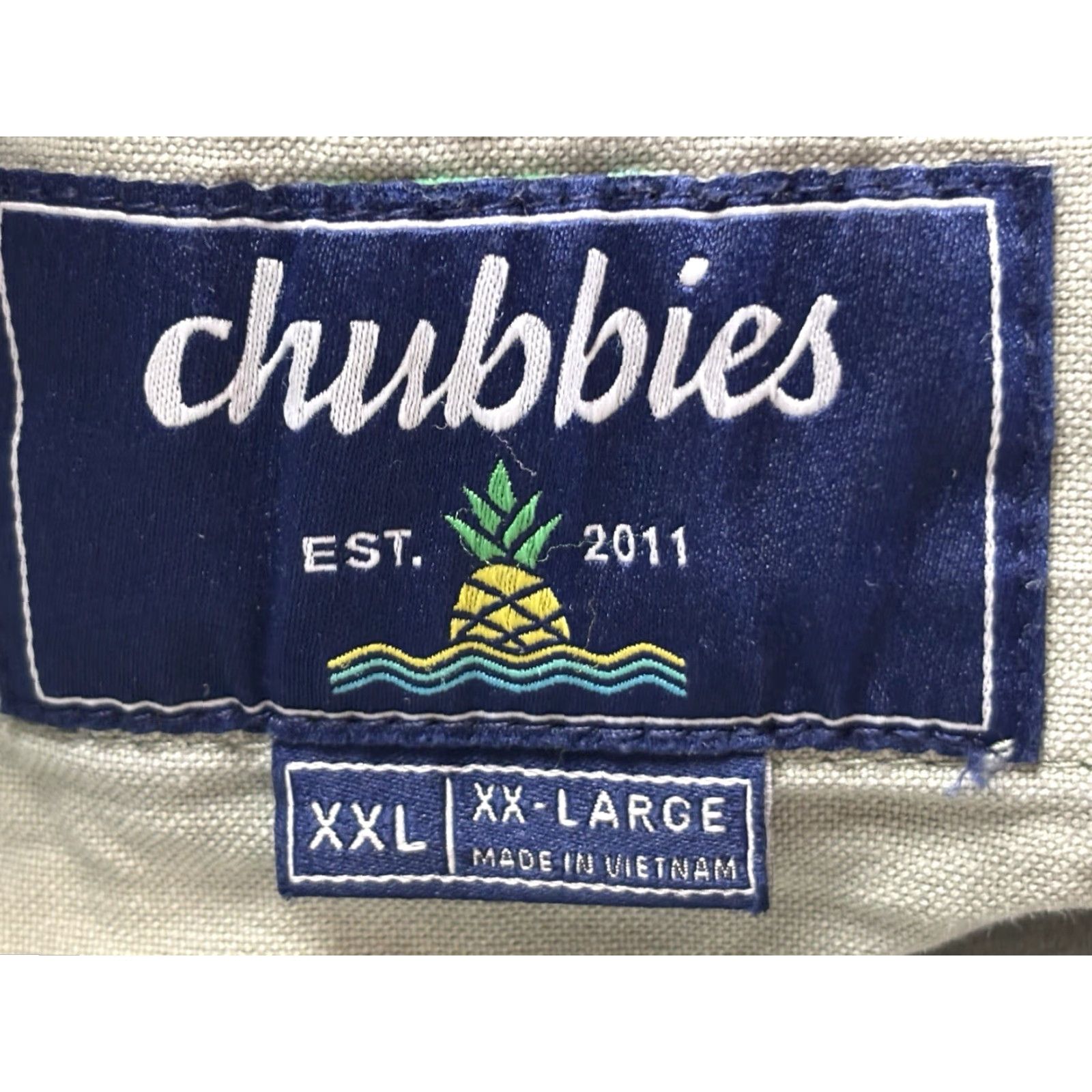 Chubbies VINTAGE Chubbies Men's Chino Shorts 2XL Regular Fit 7-Inch Inseam Green Cotton Blend Elastic Waist Preppy Casual Size US 39 - 5 Thumbnail