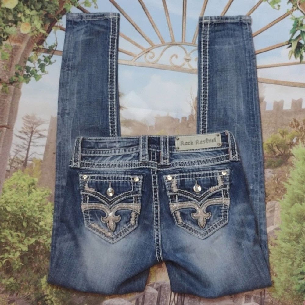 Rock Revival ROCK revival Shaina mid rise skinny jeans size 25 Size 25" / US 0 / IT 36 - 5 Thumbnail