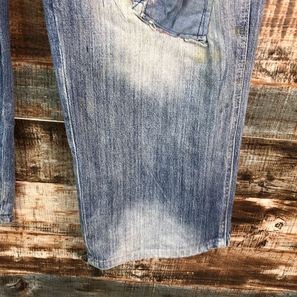 Japanese Brand Lot 29 Blue patchwork Distressed Denim Pants #A2152 Size US 36 / EU 52 - 12 Thumbnail