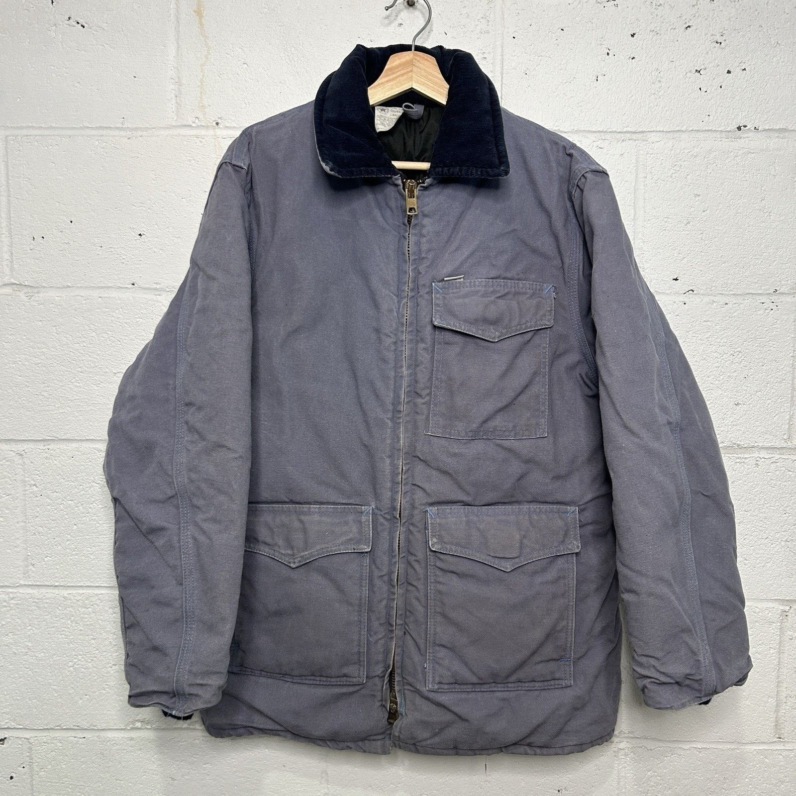 Carhartt Vintage 80s Carhartt Heavy Quilted Western Coat “Steel Blue” Size US L / EU 52-54 / 3 - 1 Thumbnail