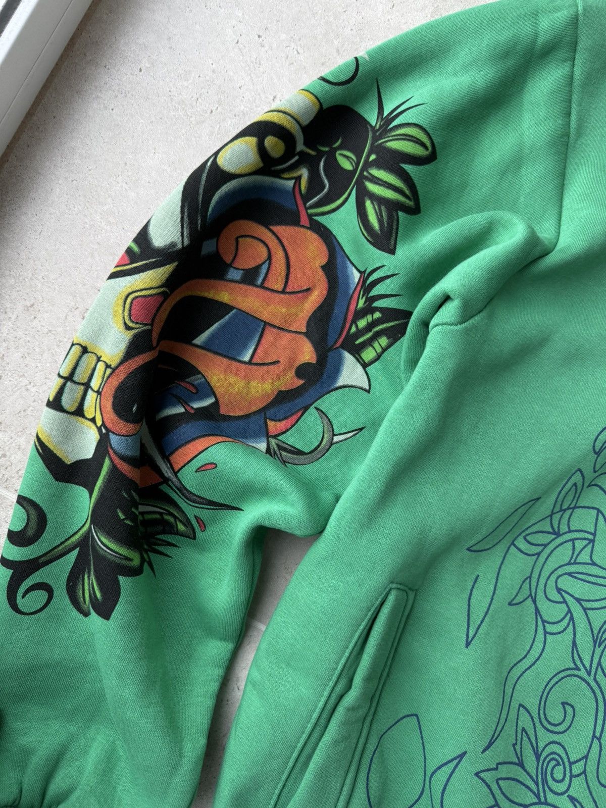 Christian Audigier Vintage Ed Hardy Skull Rhinestone Hoodie Vintage Size US L / EU 52-54 / 3 - 6 Thumbnail