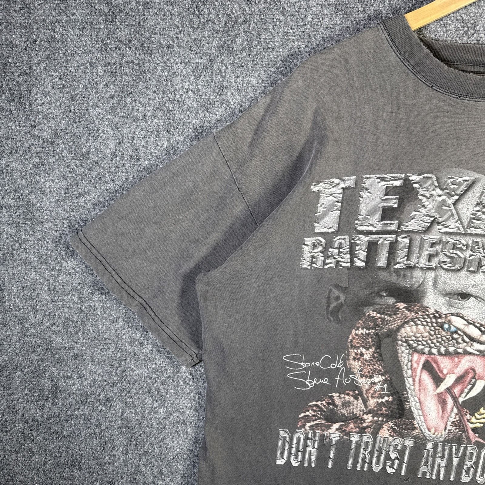 WWF Vintage Stone Cold Austin Shirt XL Black 90s Rattle Snake Size US XL / EU 56 / 4 - 6 Thumbnail