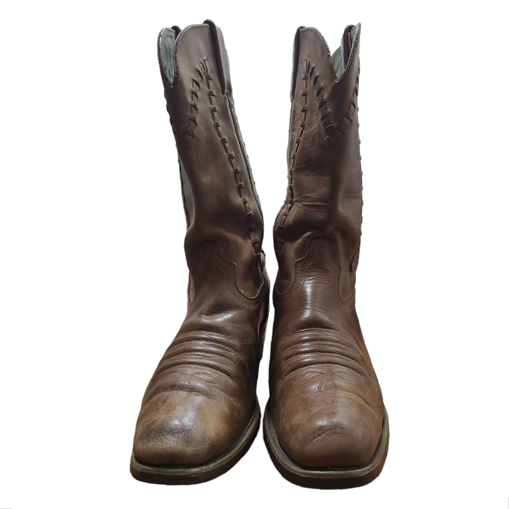 Durango VINTAGE Durango Western Cowboy Boots Mens 9.5 M Weave Square Toe Leather Boots RD5012 Size US 10 / EU 43 - 4 Thumbnail