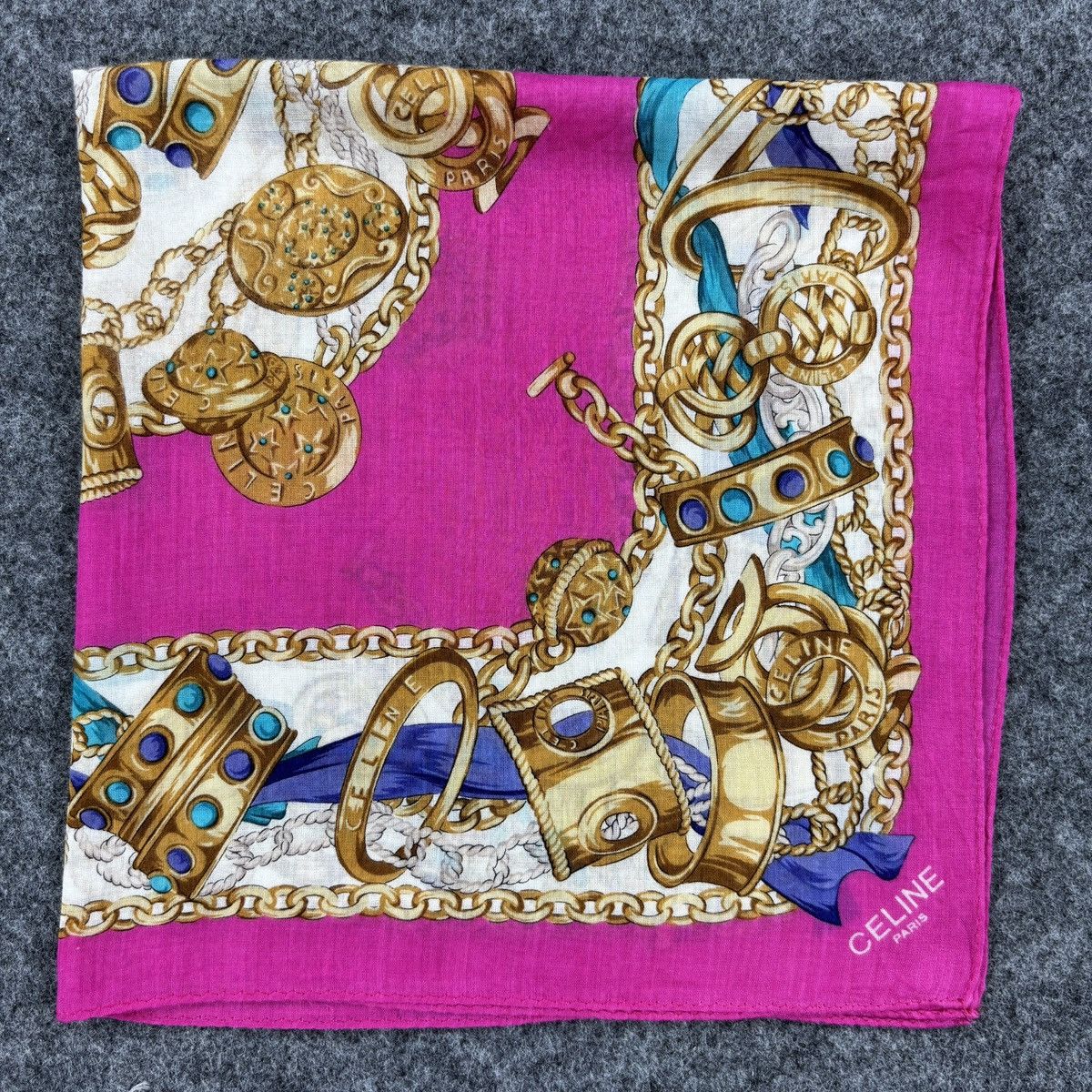 Vintage Celine Handkerchief # E060 # Bandana # Neckerchief Size ONE SIZE - 2 Thumbnail