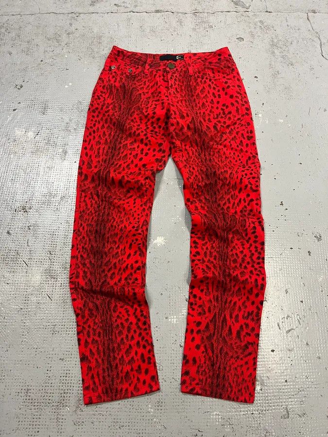 Just Cavalli SS2009 Cavalli Red & Black Leopard Pants Size 27" / US 4 / IT 40 - 1 Thumbnail