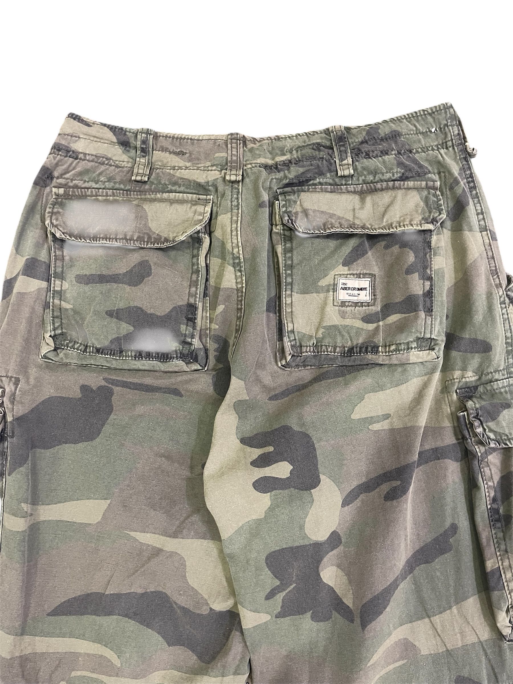Abercrombie & Fitch Vtg Style A&F Camouflage Faded of the Day Baggy Army Size US 34 / EU 50 - 17 Thumbnail