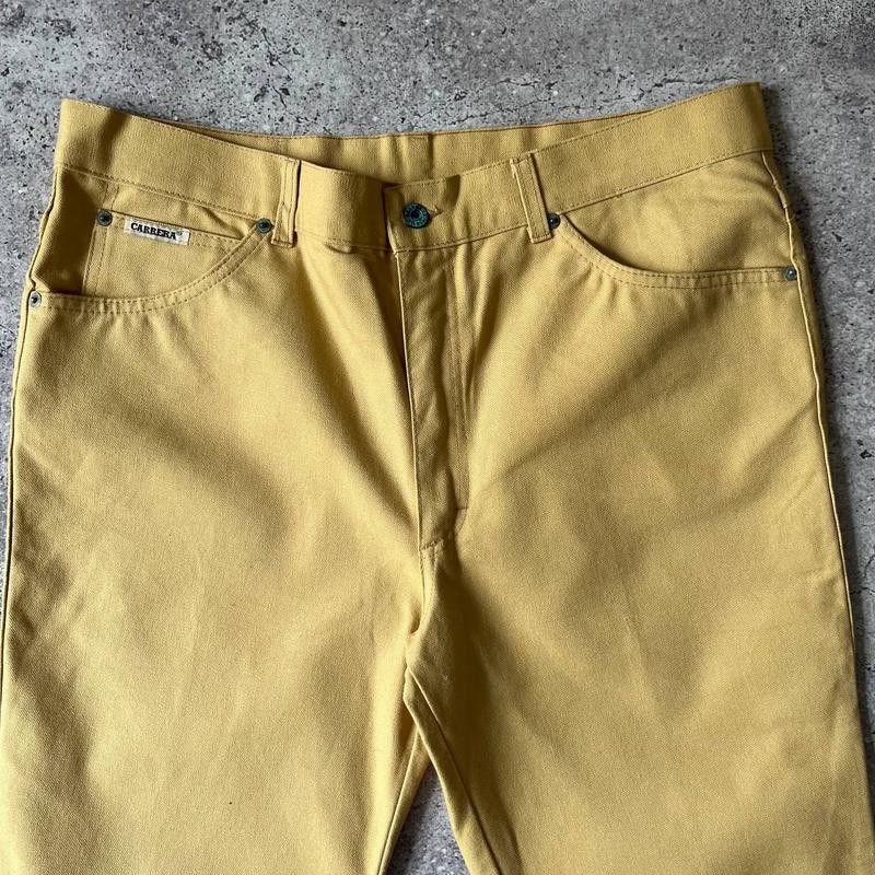 Carrera × Vintage Vintage Carrera Yellow Cotton Straight Pants Size 38x35 Size US 38 / EU 54 - 3 Thumbnail