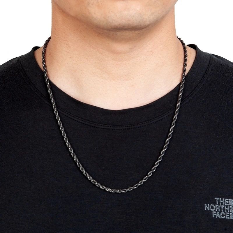 Jewelry Black Twisted Rope Chain Necklace Size ONE SIZE - 4 Thumbnail