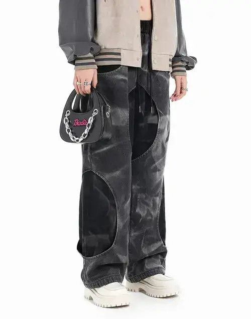 Jean VIBE Two Piece Black Baggy Jeans Size US 33 - 8 Thumbnail
