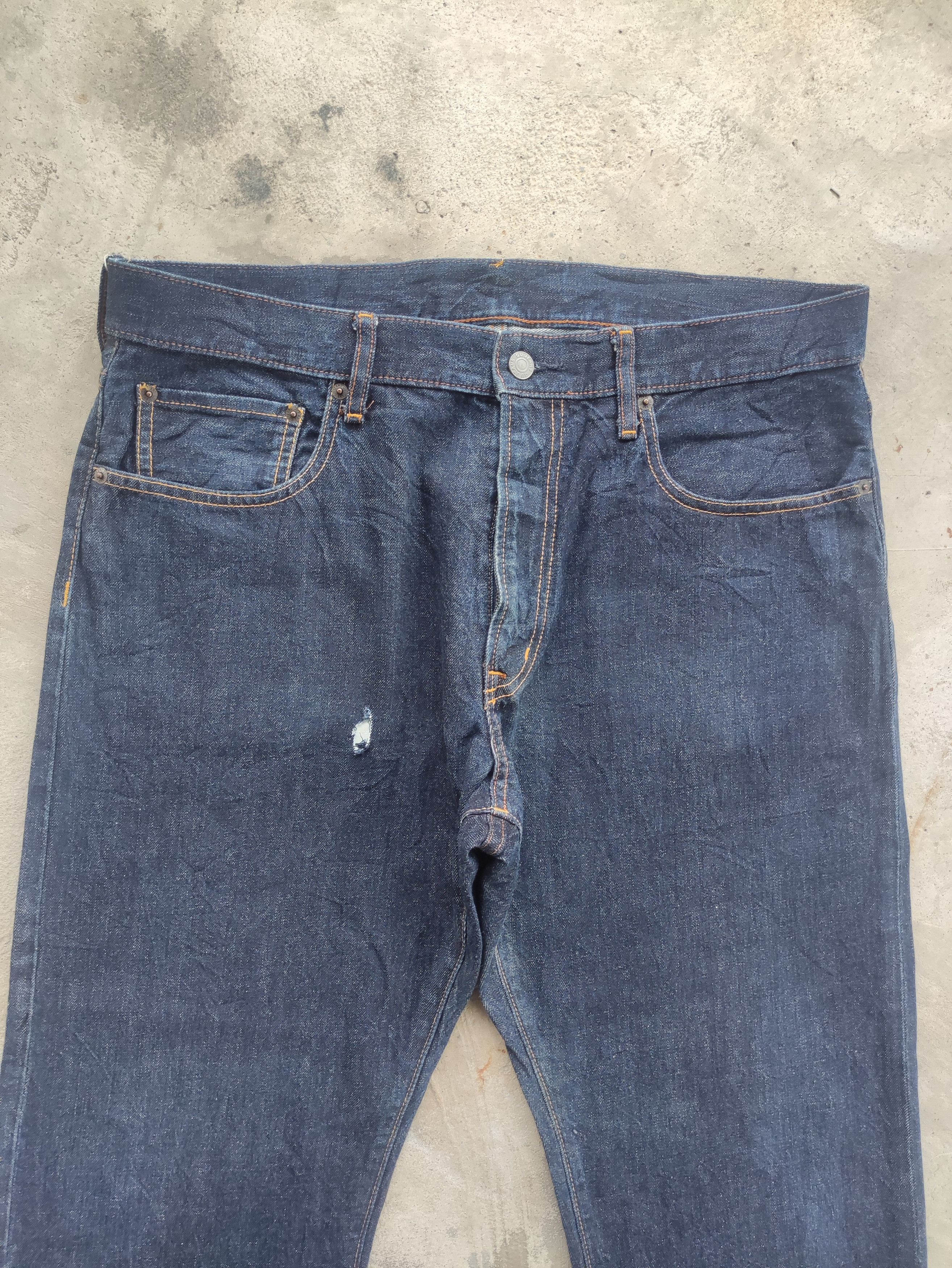 GU Vintage GU Jean Distressed Faded Denim Size US 37 - 3 Thumbnail