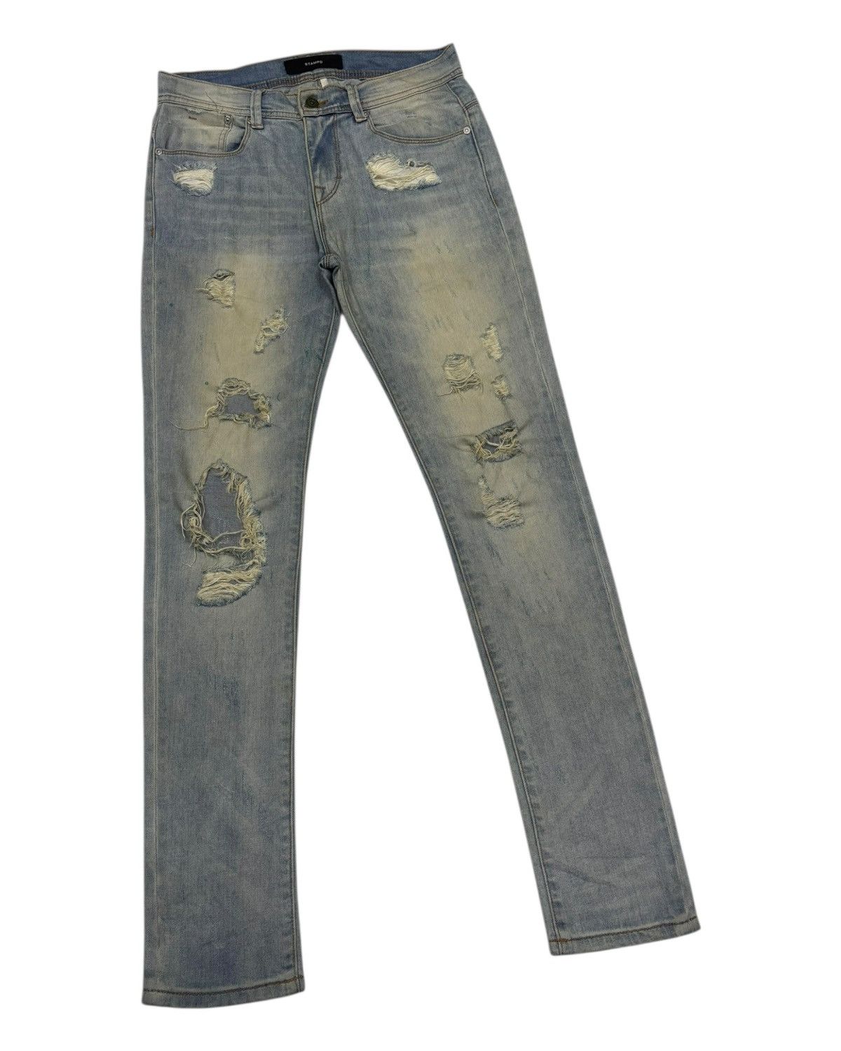 Stampd STAMPD THRASHED DISTRESSED DENIM JEANS Size US 30 / EU 46 - 3 Thumbnail