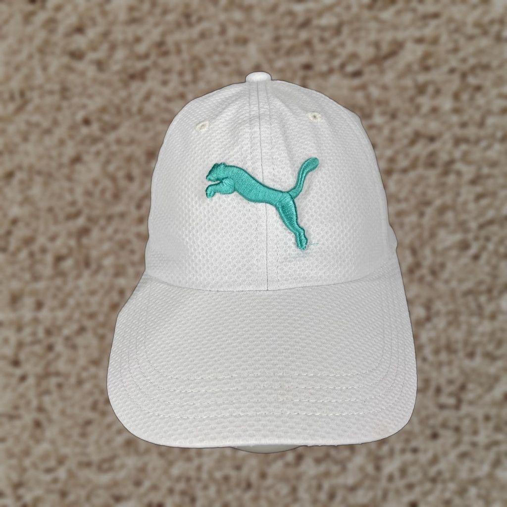 Puma PUMA Hat Cap Strap Back Adult One Size White Blue Embroidered 100% Polyester Size ONE SIZE - 1 Thumbnail