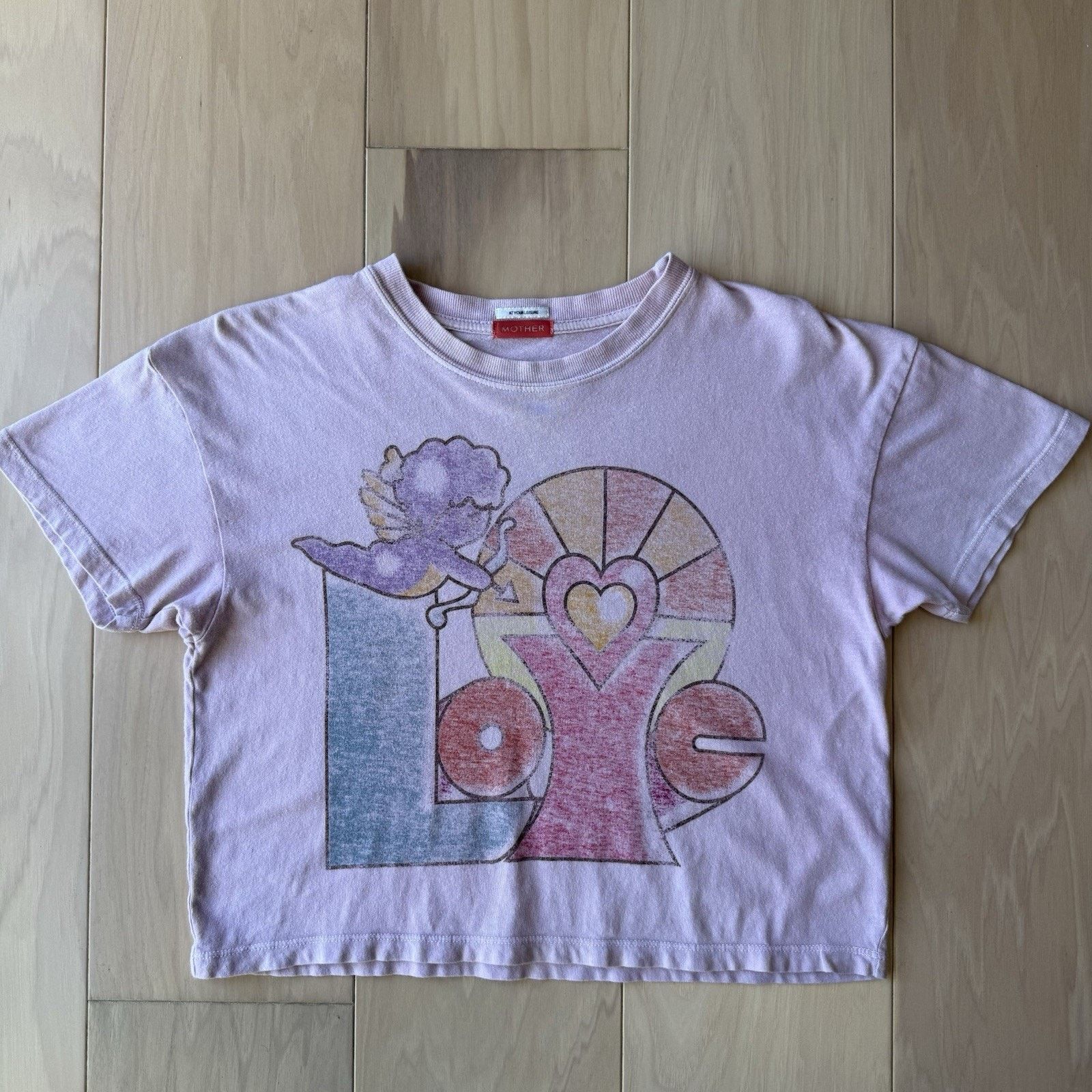 MOTHER Mother Jeans Love Cupid Shirt Women's Small Pink Cropped Size S / US 4 / IT 40 - 2 Thumbnail