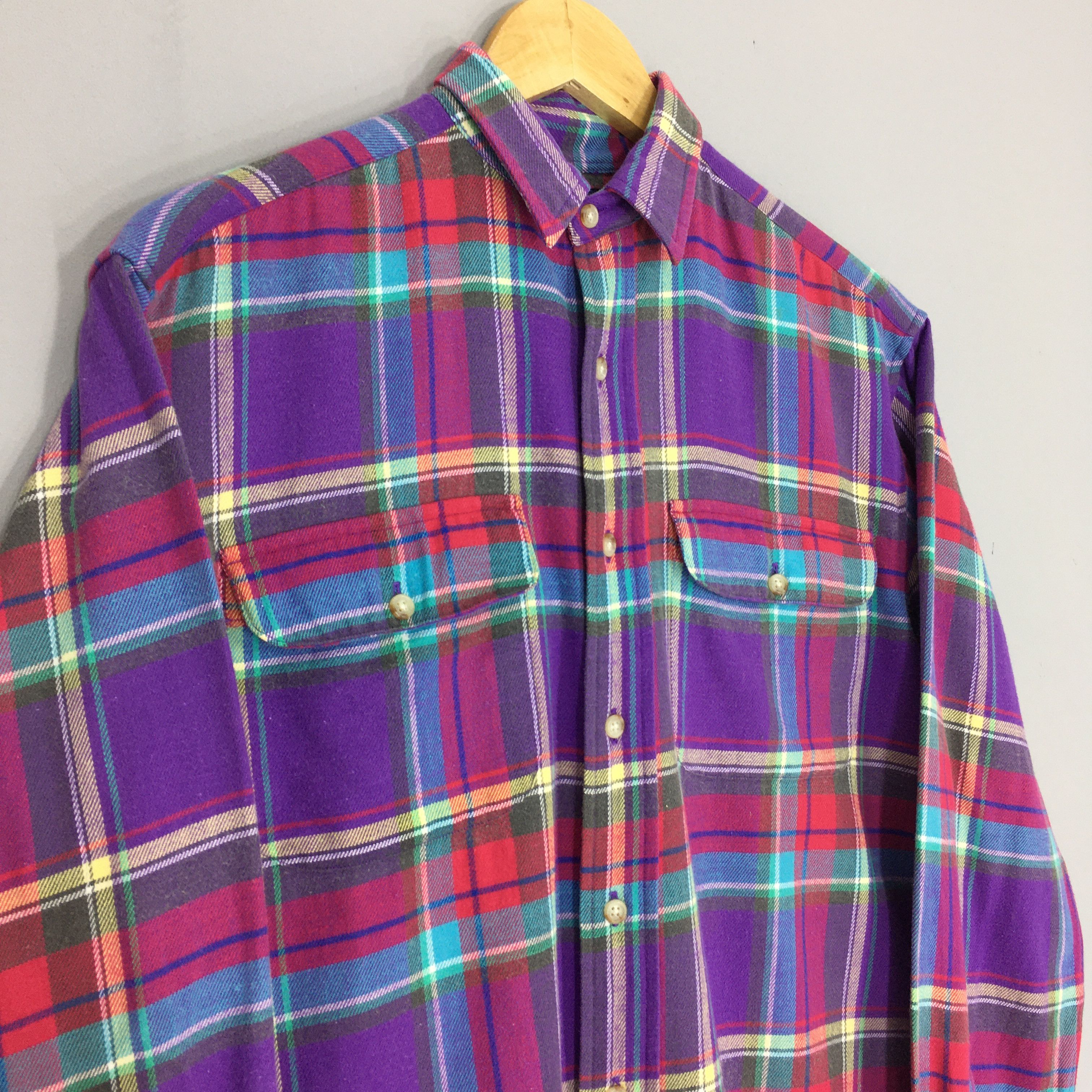RRL Ralph Lauren × Ralph Lauren Vintage 90s Ralph Lauren Plaid Checkered Shirt Medium Size US M / EU 48-50 / 2 - 3 Thumbnail