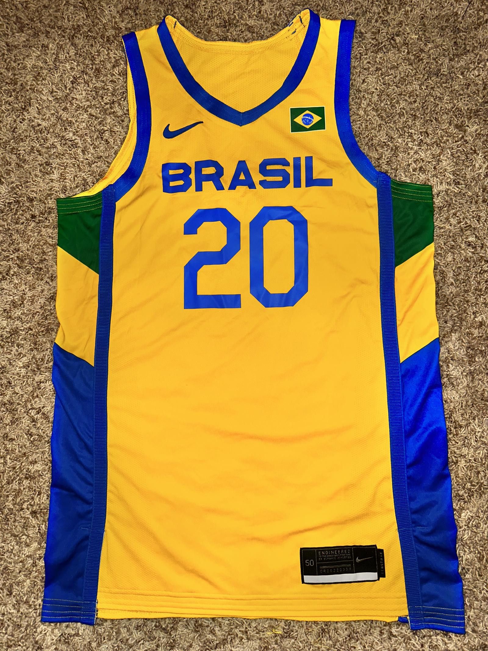 image of Nike 2020 Tokyo Olympic Game Issued Jersey Brazil in Yellow, Men's (Size 2XL)