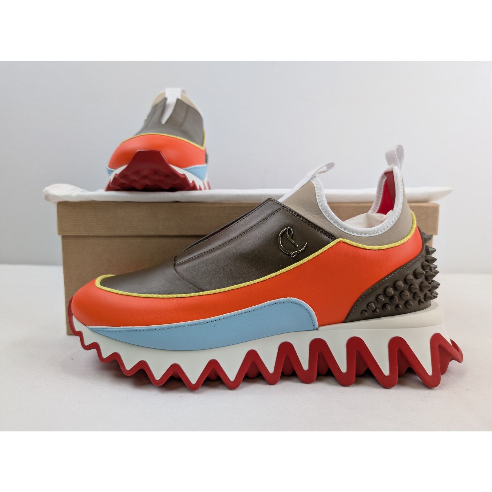 Christian Louboutin o1rshd1 Sharkyloub SP Spikes Flat Shoe Sneakers Multicolor Size US 10 / EU 43 - 21 Thumbnail