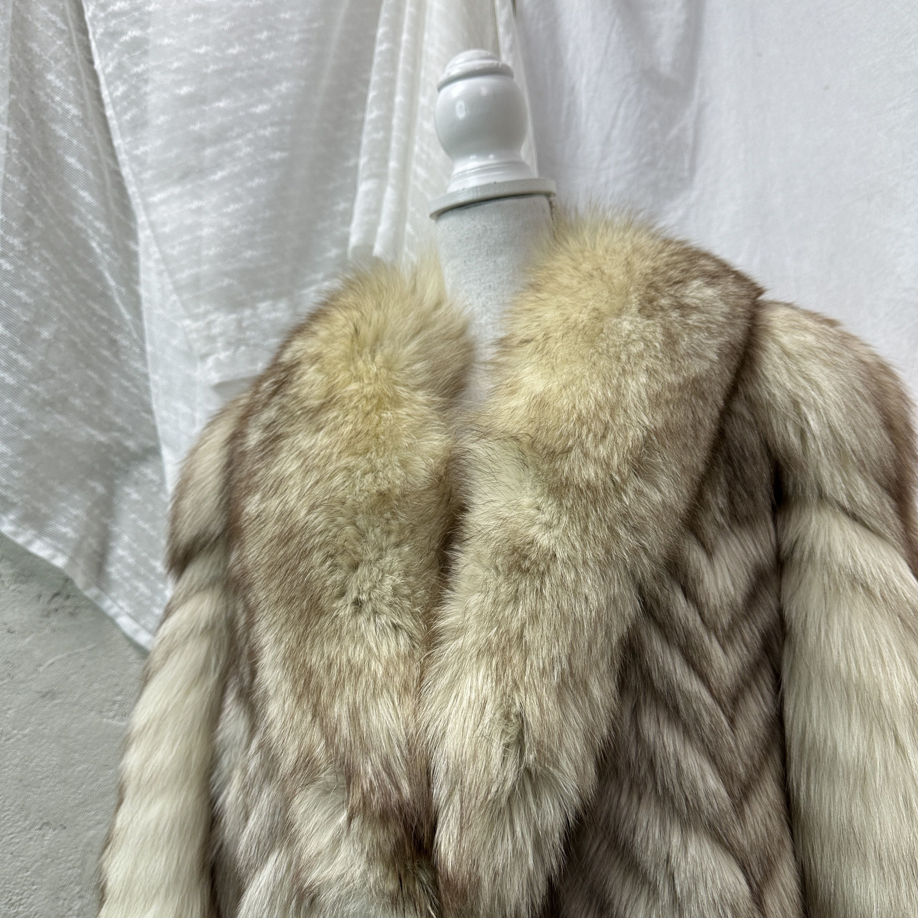 Vintage Vintage Old Money Real Silver Fox Fur Maxi Coat 80s Size L / US 10 / IT 46 - 5 Thumbnail