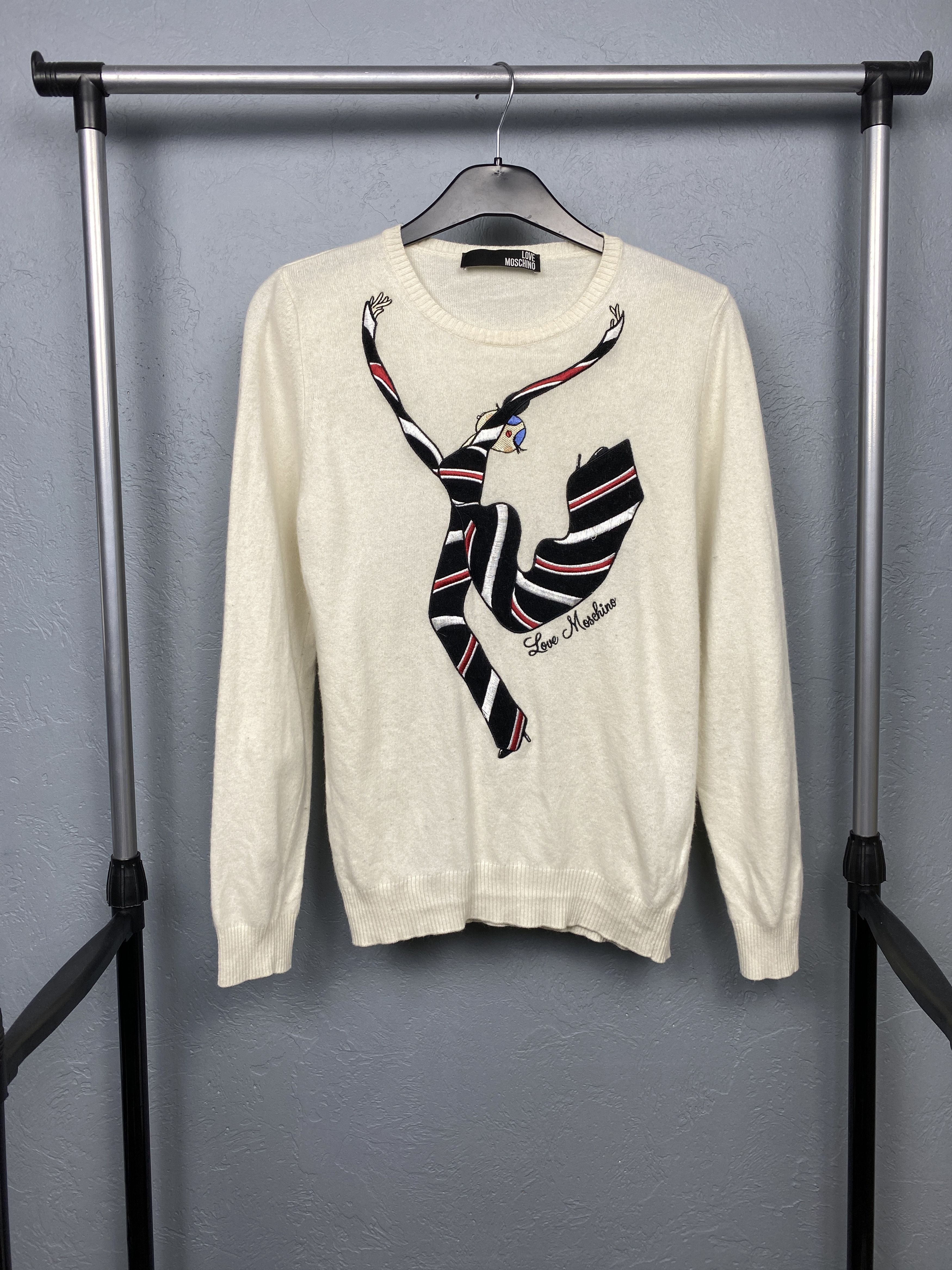 Love Moschino Love Moschino Vintage Womens Wool Knit Crew Neck Sweater Size M / US 6-8 / IT 42-44 - 1 Thumbnail