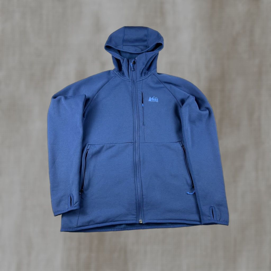 Vintage REI Co-op Jacket Mens Medium Blue Fleece Lined Softshell Hooded Full Zip Jacket Mens M Blue Size US M / EU 48-50 / 2 - 1 Thumbnail