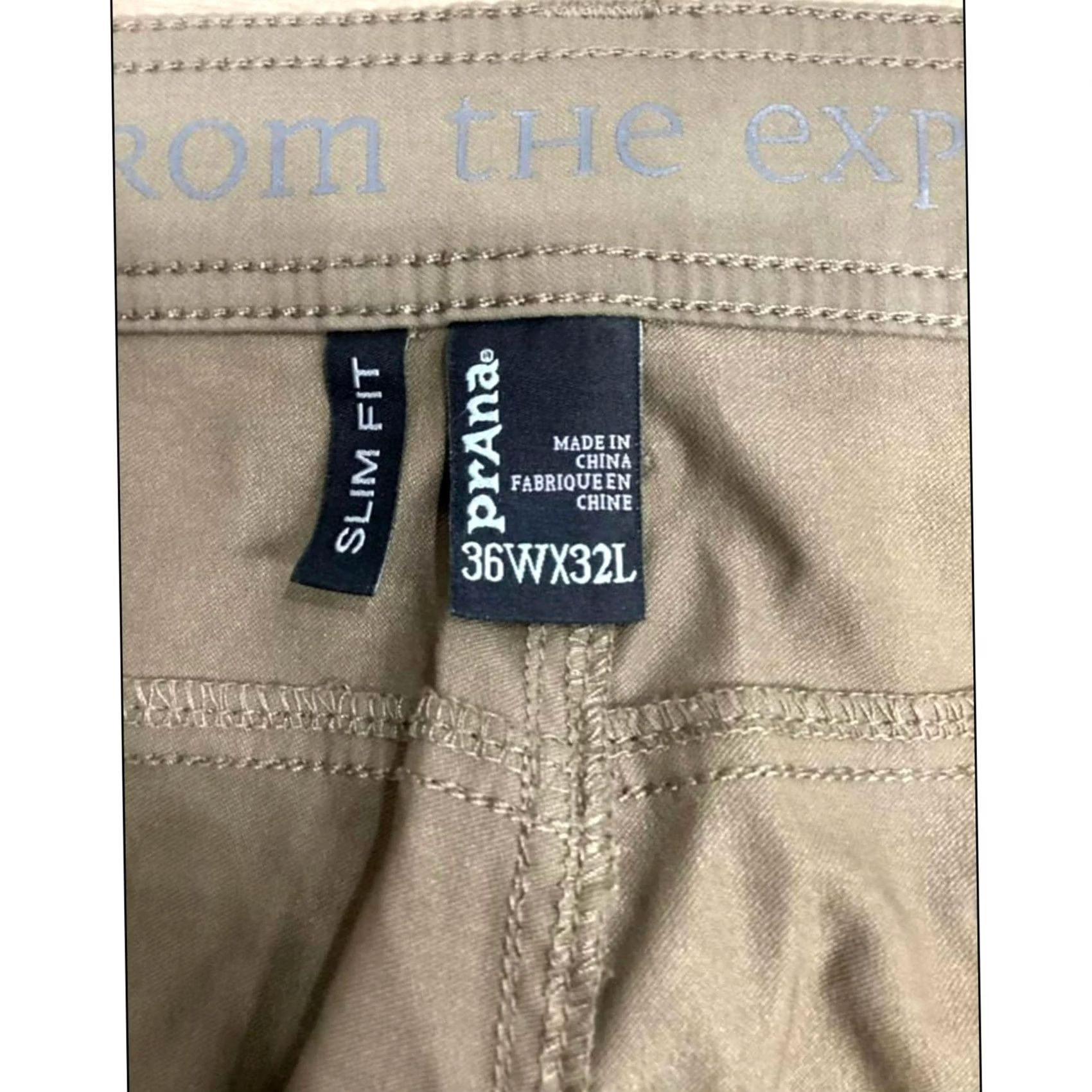 Prana PrAna Pants Men 36x32 Brown Slim Fit Ankle 32 Inseam Regular Size 36W 32L Mens Size US 36 / EU 52 - 6 Thumbnail