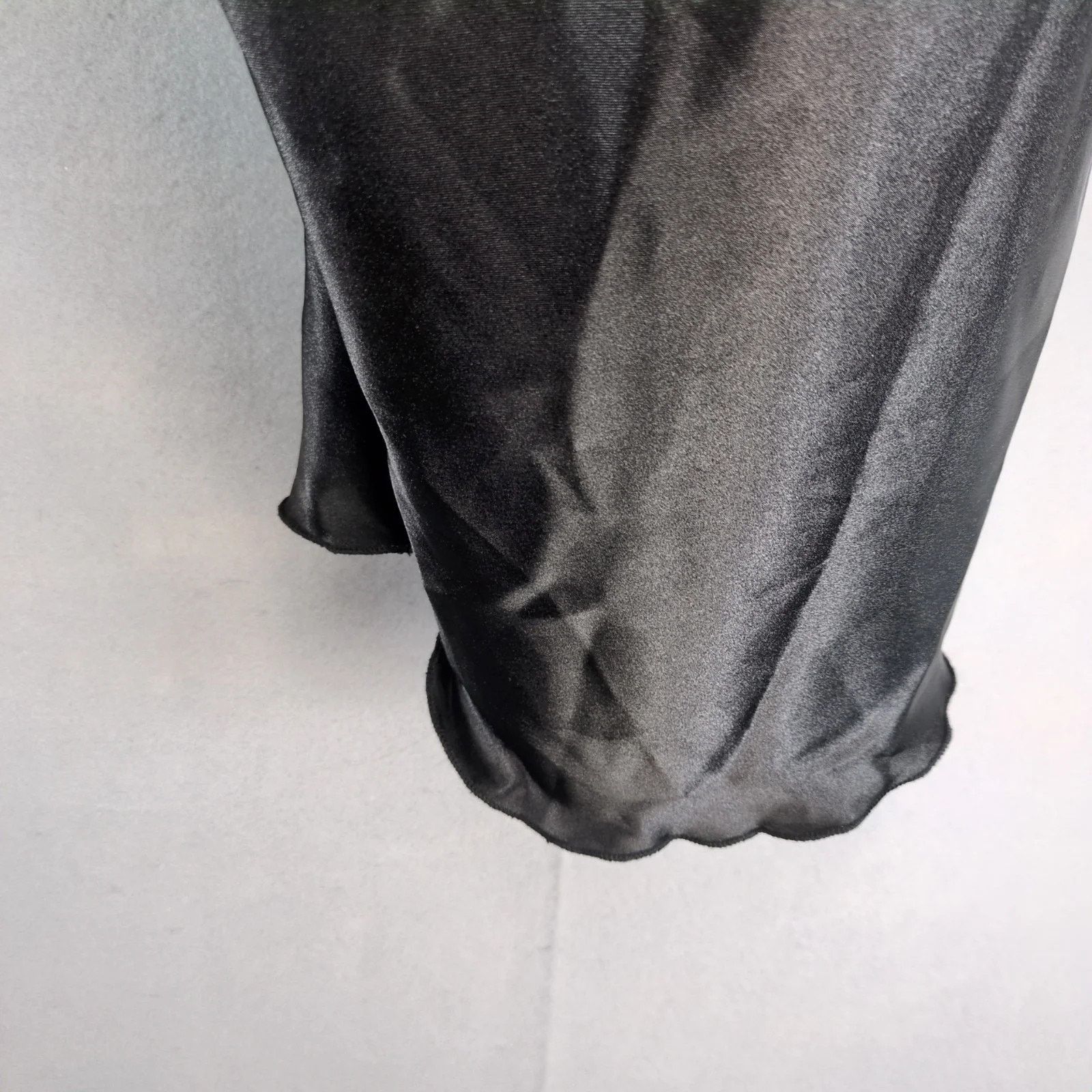Bebe Vtg Y2K Bebe Black Satin Slip Maxi Dress Sz L Babydoll Goth Size L / US 10 / IT 46 - 9 Thumbnail