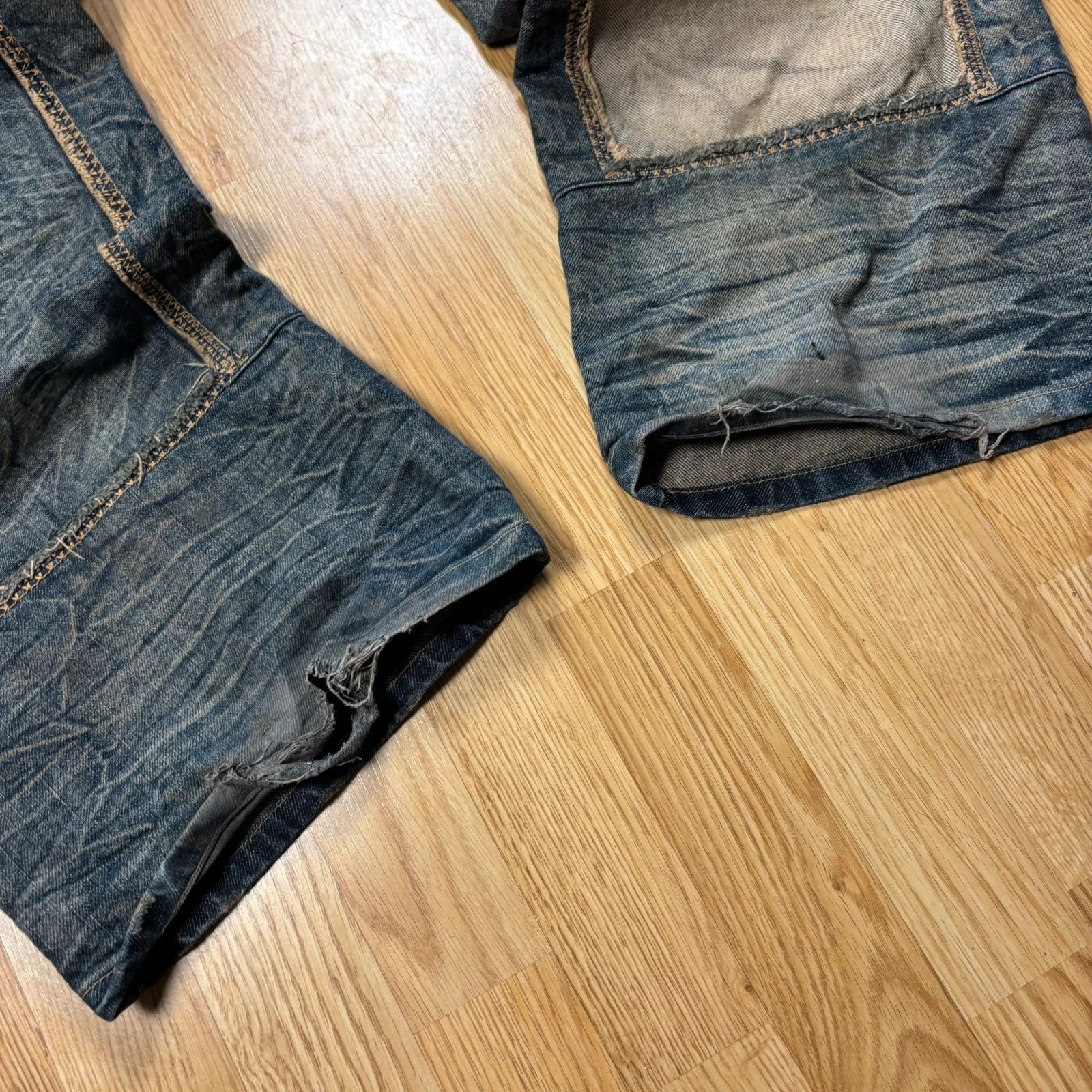 Japanese Brand Clockhouse Patchwork Distressed Jeans Size US 38 / EU 54 - 7 Thumbnail