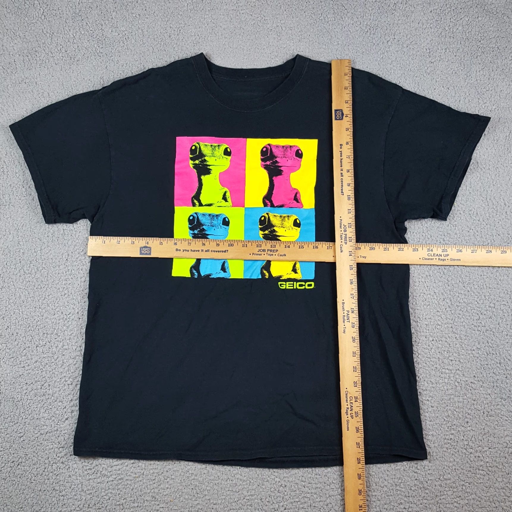 Gildan Geico Gecko Andy Warhol Pop Art Lizard Tee Men's XL Black T Shirt Retro Y2K Vintage Geico Gecko Pop Art Lizard Tee Mens XL Black T-Shirt Size US XL / EU 56 / 4 - 7 Thumbnail